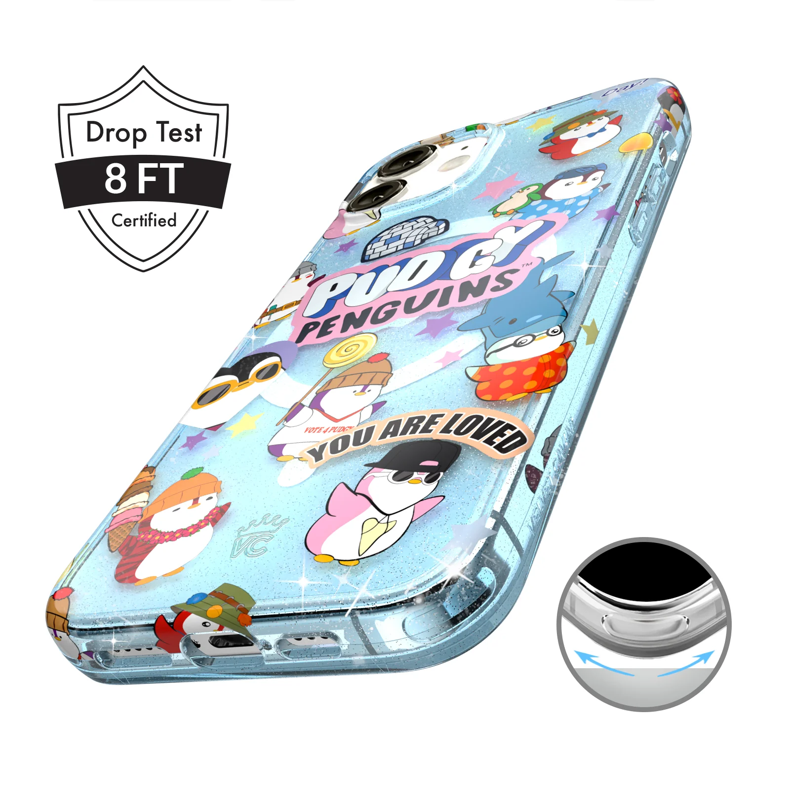 Pudgy Penguins Iceberg Glitter iPhone Case - Image 76