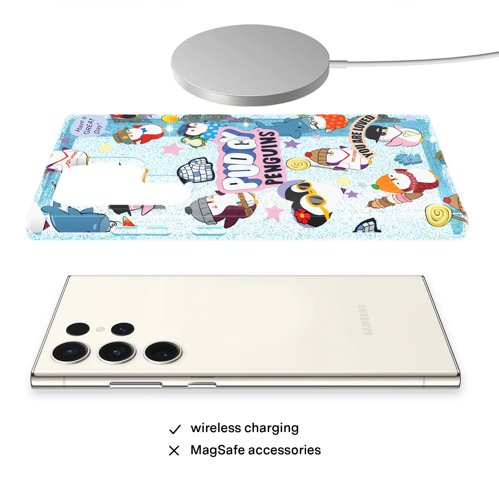 Pudgy Penguins Iceberg Glitter Samsung Case - Image 14