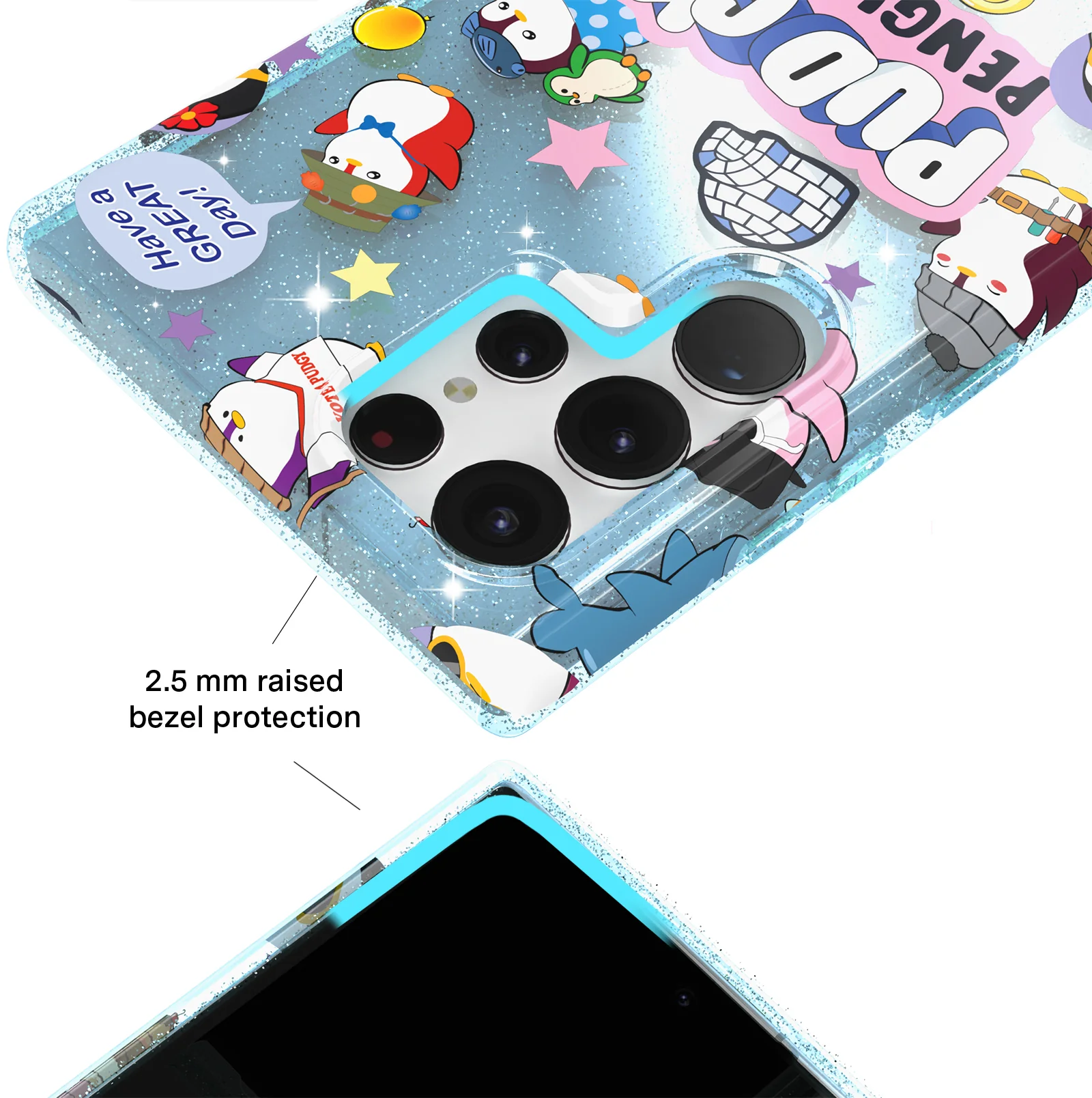 Pudgy Penguins Iceberg Glitter Samsung Case - Image 27