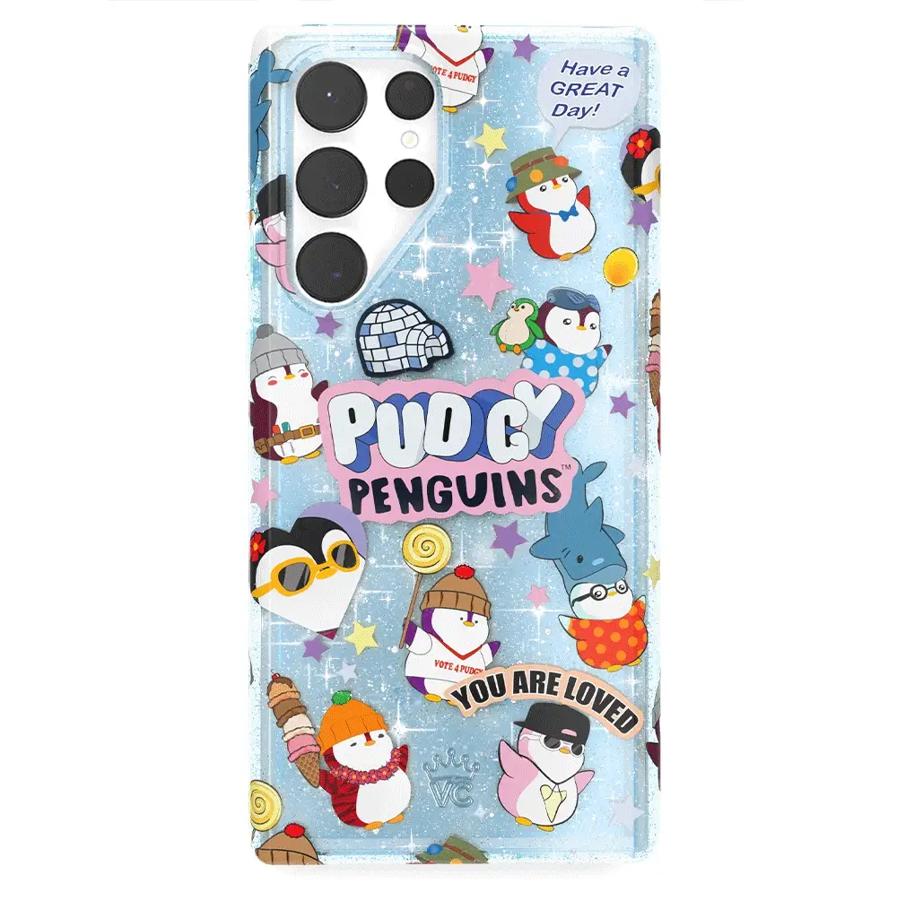 Pudgy Penguins Iceberg Glitter Samsung Case - Image 41
