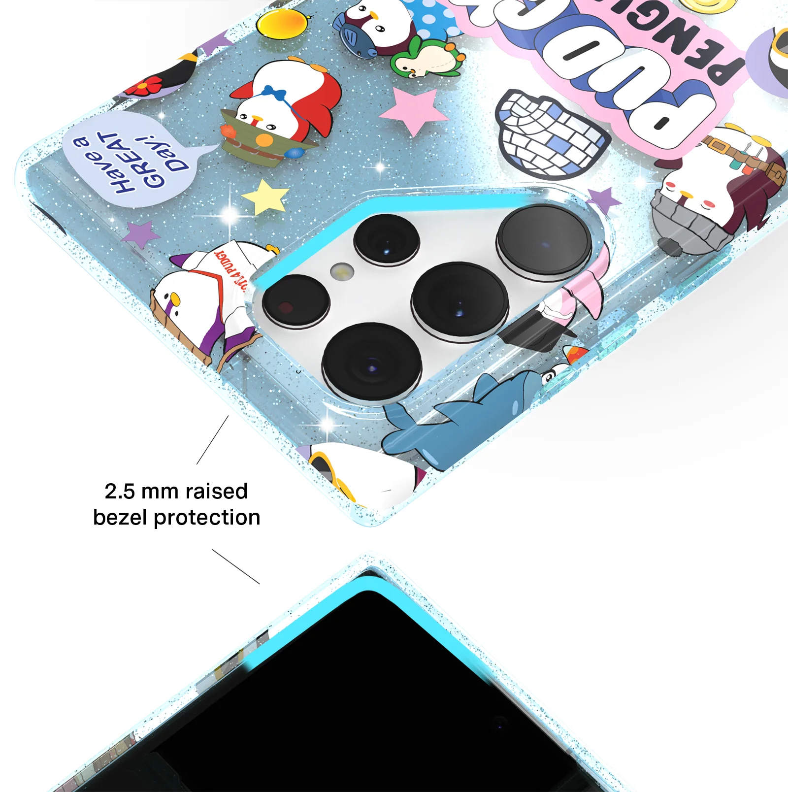 Pudgy Penguins Iceberg Glitter Samsung Case - Image 42