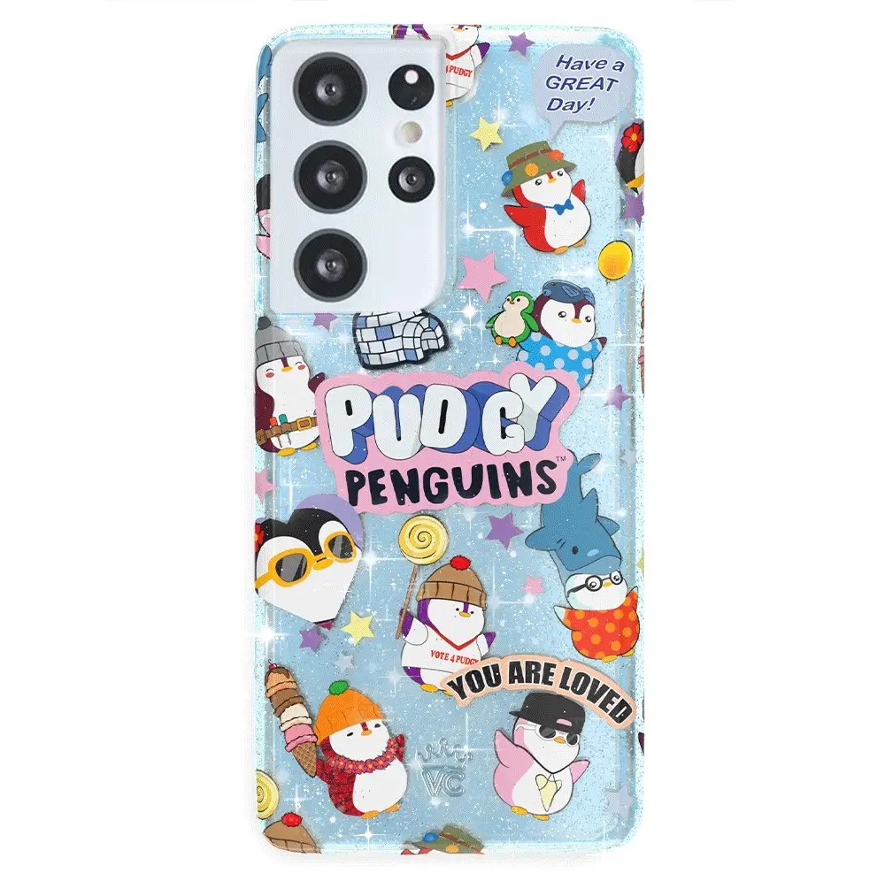 Pudgy Penguins Iceberg Glitter Samsung Case - Image 56