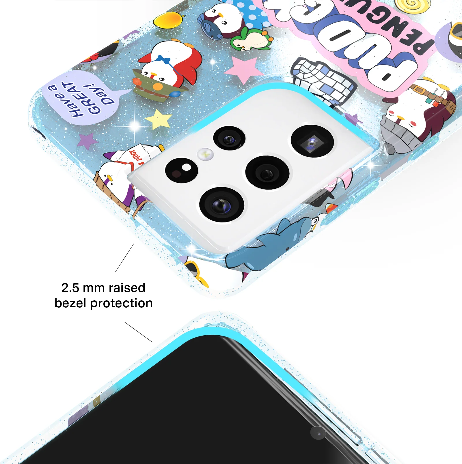 Pudgy Penguins Iceberg Glitter Samsung Case - Image 58