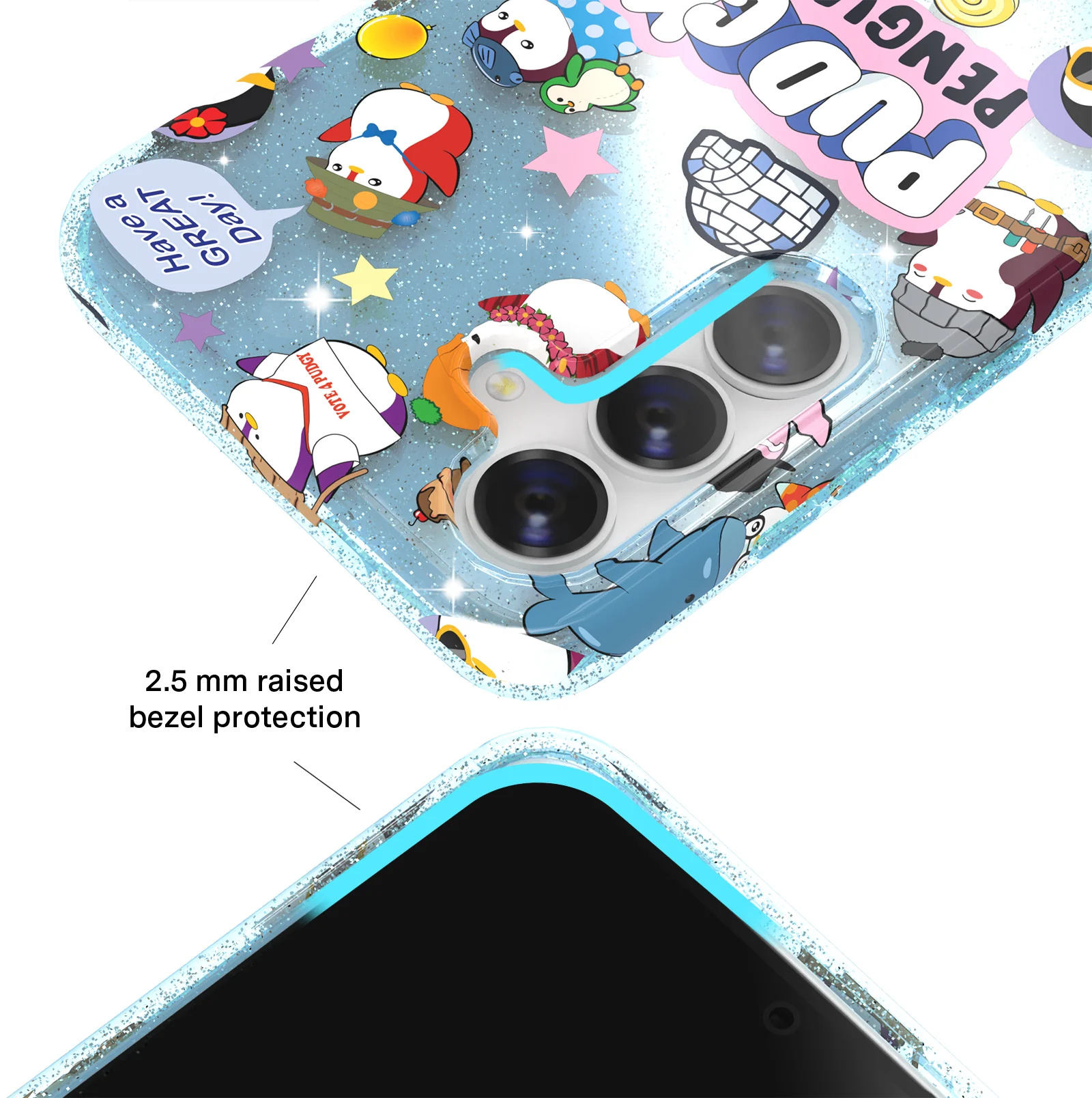 Pudgy Penguins Iceberg Glitter Samsung Case - Image 8