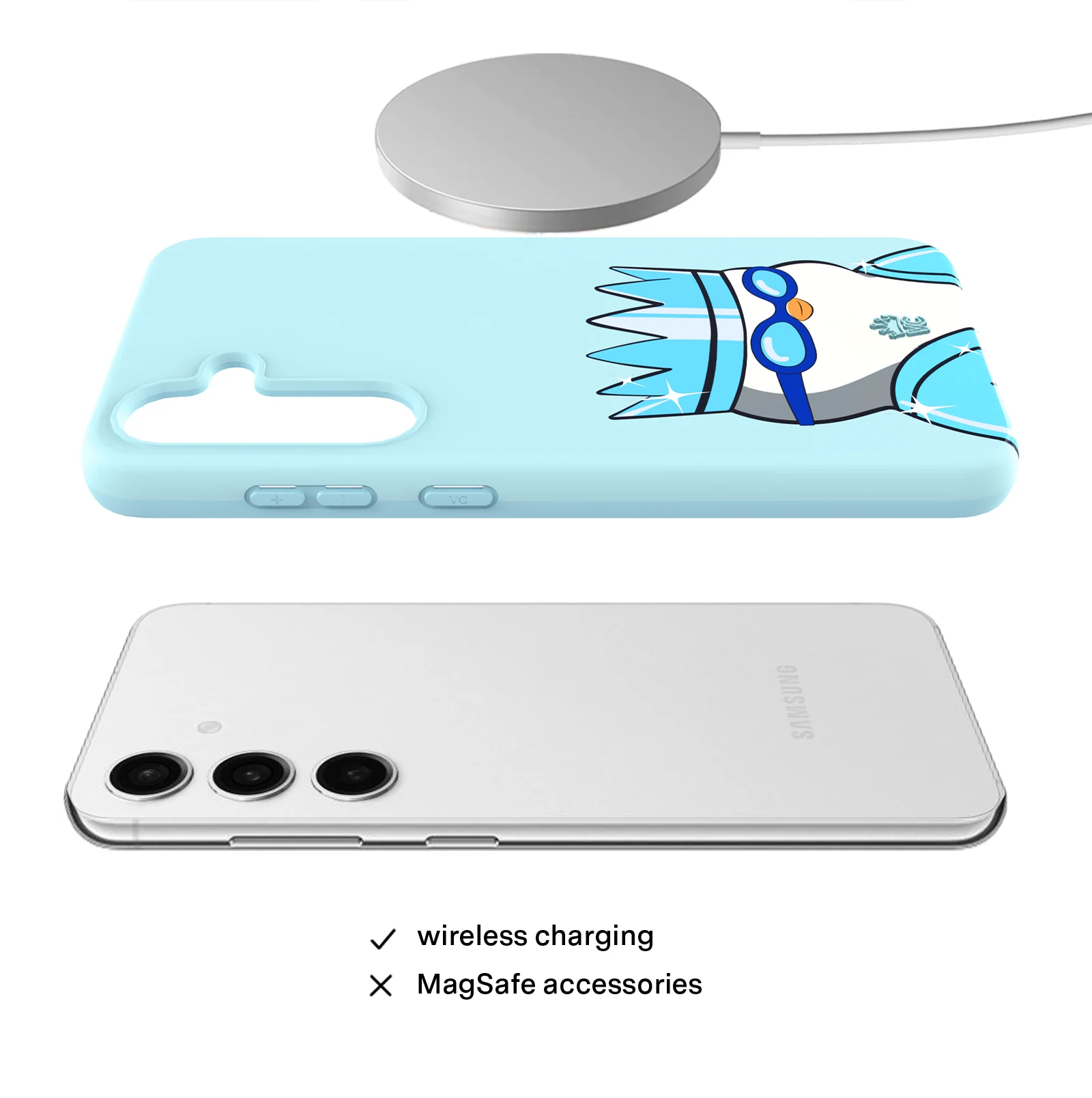 Pudgy Penguins Polar Blue Samsung Case - Image 4