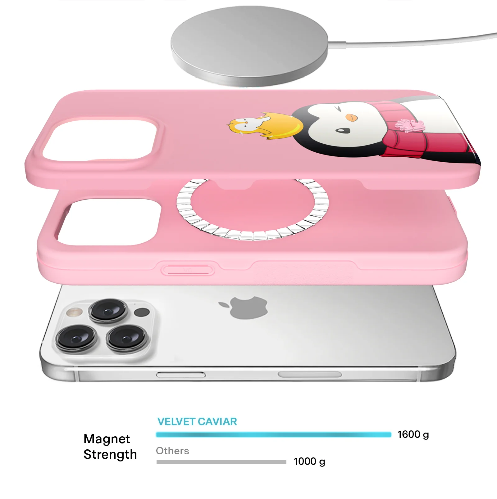 Pudgy Penguins Positive Pink iPhone Case - Image 4