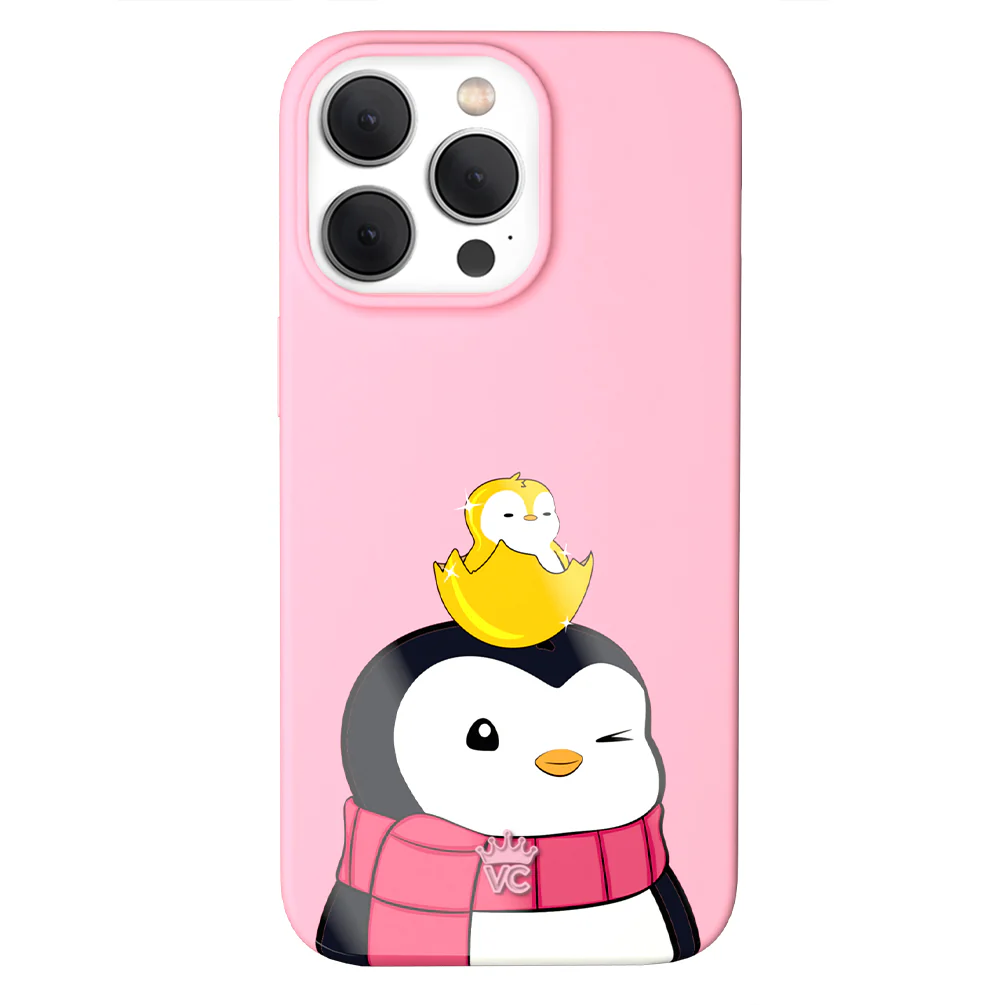 Pudgy Penguins Positive Pink iPhone Case - Image 7