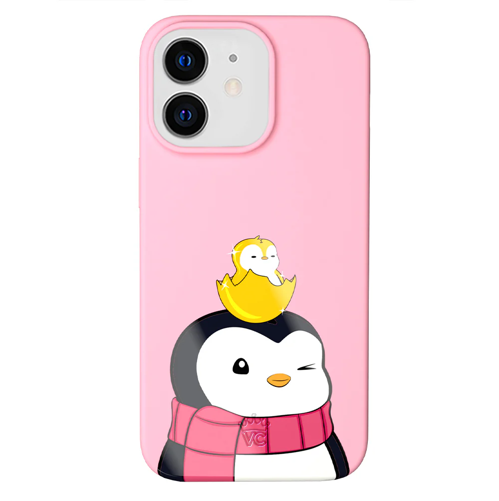 Pudgy Penguins Positive Pink iPhone Case - Image 80