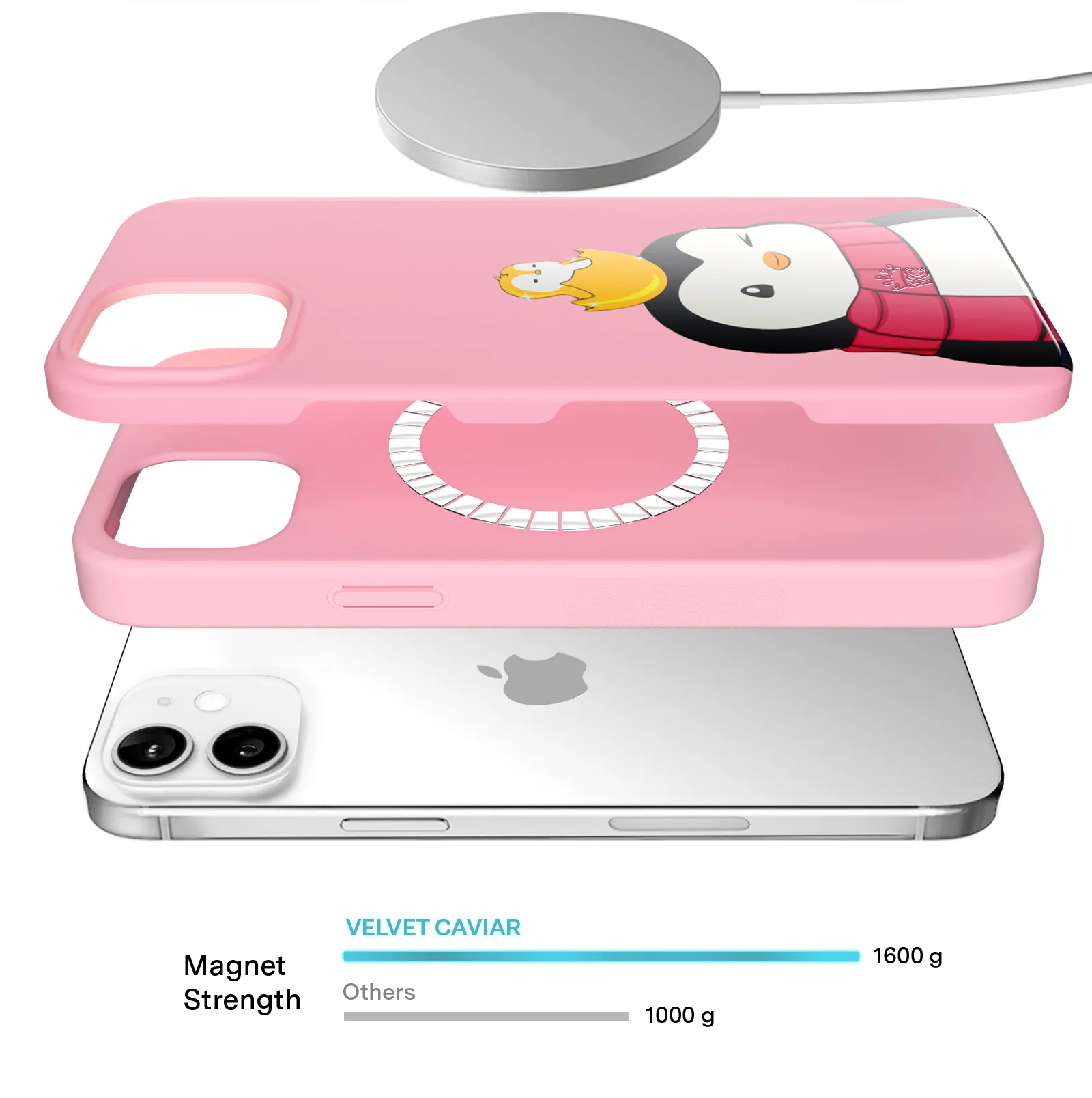 Pudgy Penguins Positive Pink iPhone Case - Image 83
