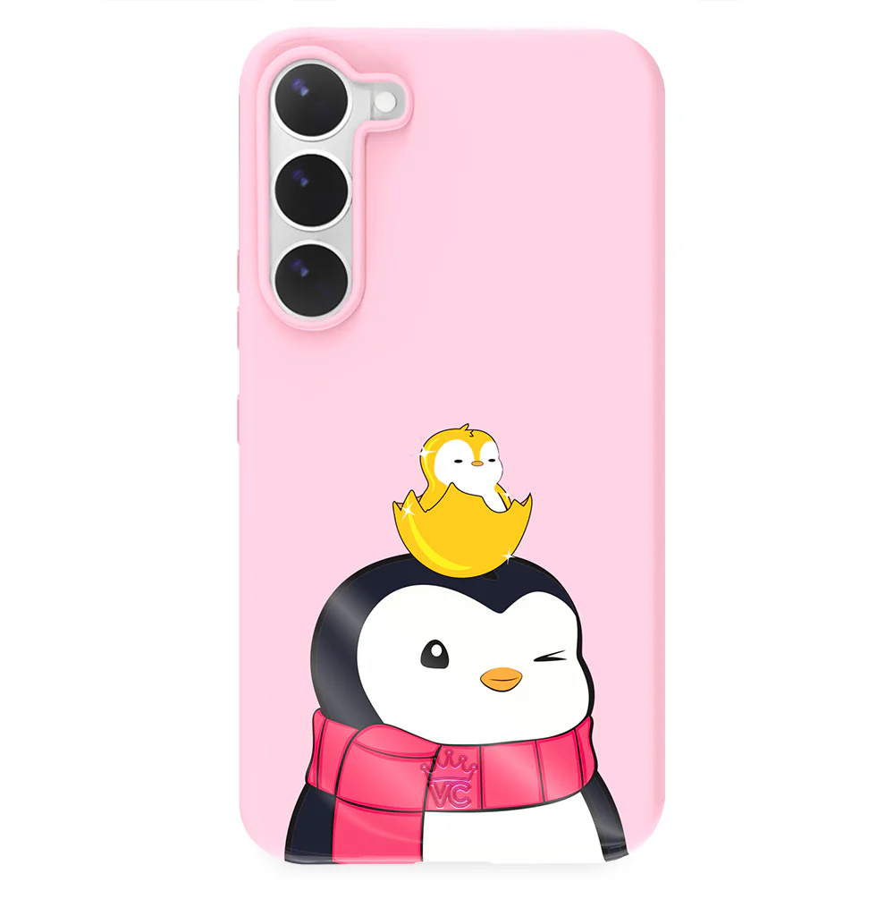 Pudgy Penguins Positive Pink Samsung Case - Image 25