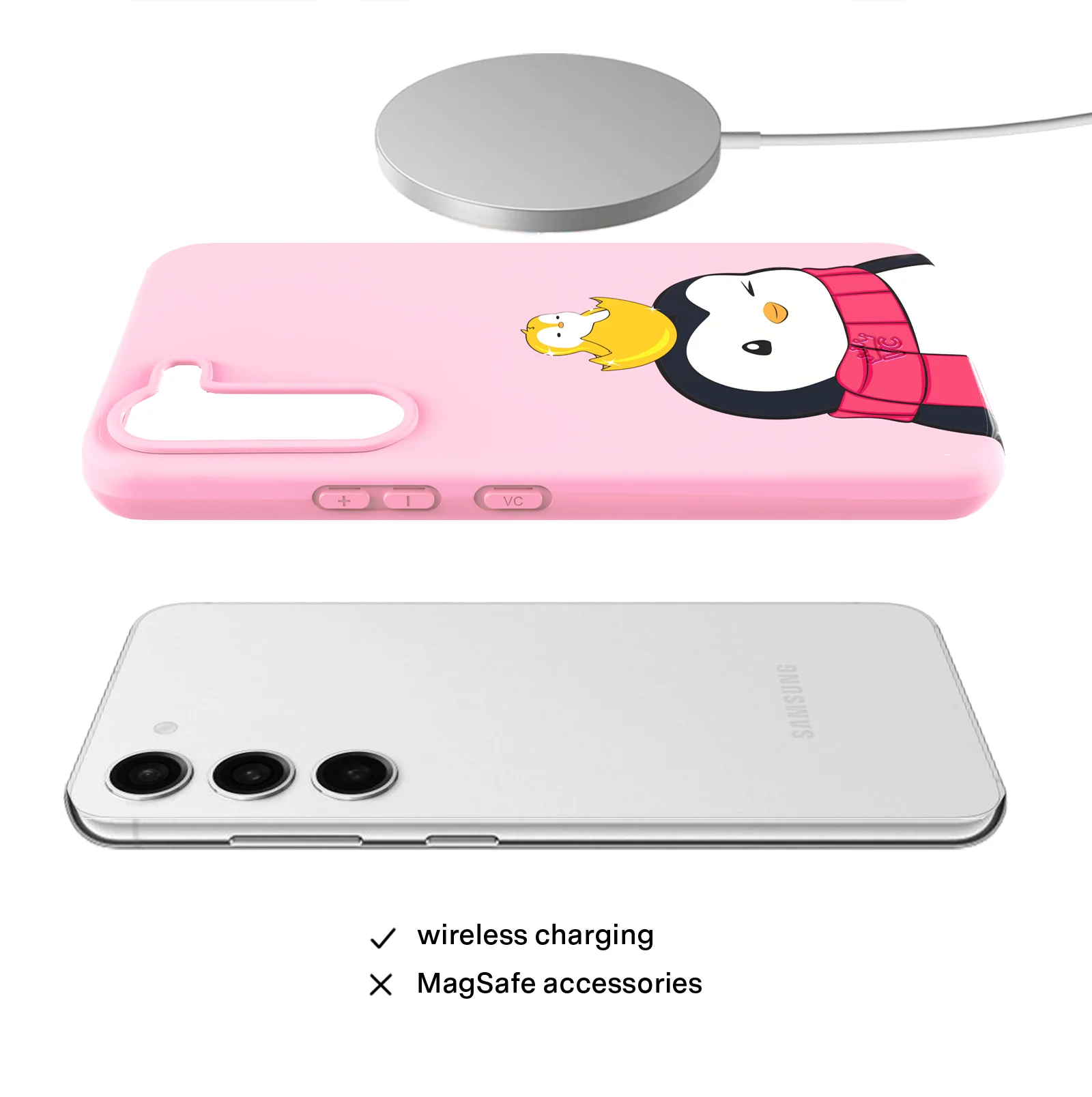 Pudgy Penguins Positive Pink Samsung Case - Image 28
