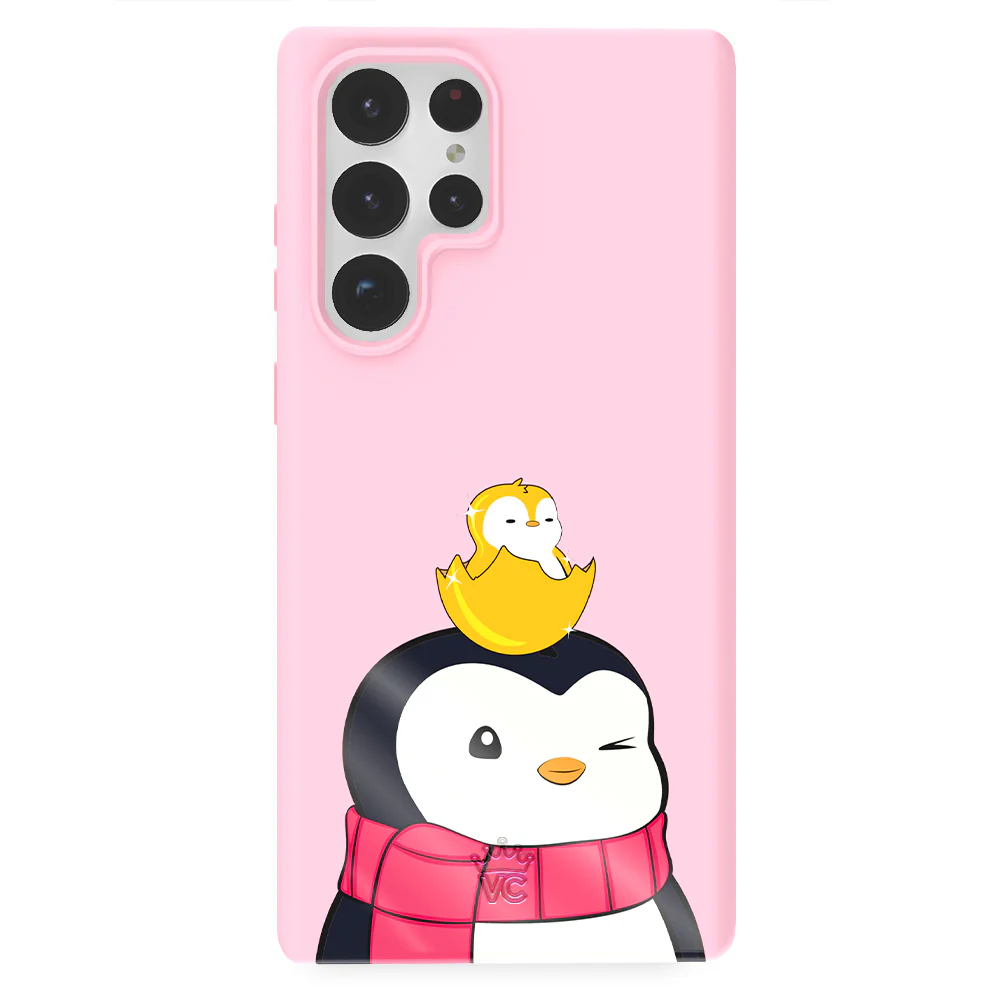 Pudgy Penguins Positive Pink Samsung Case - Image 31