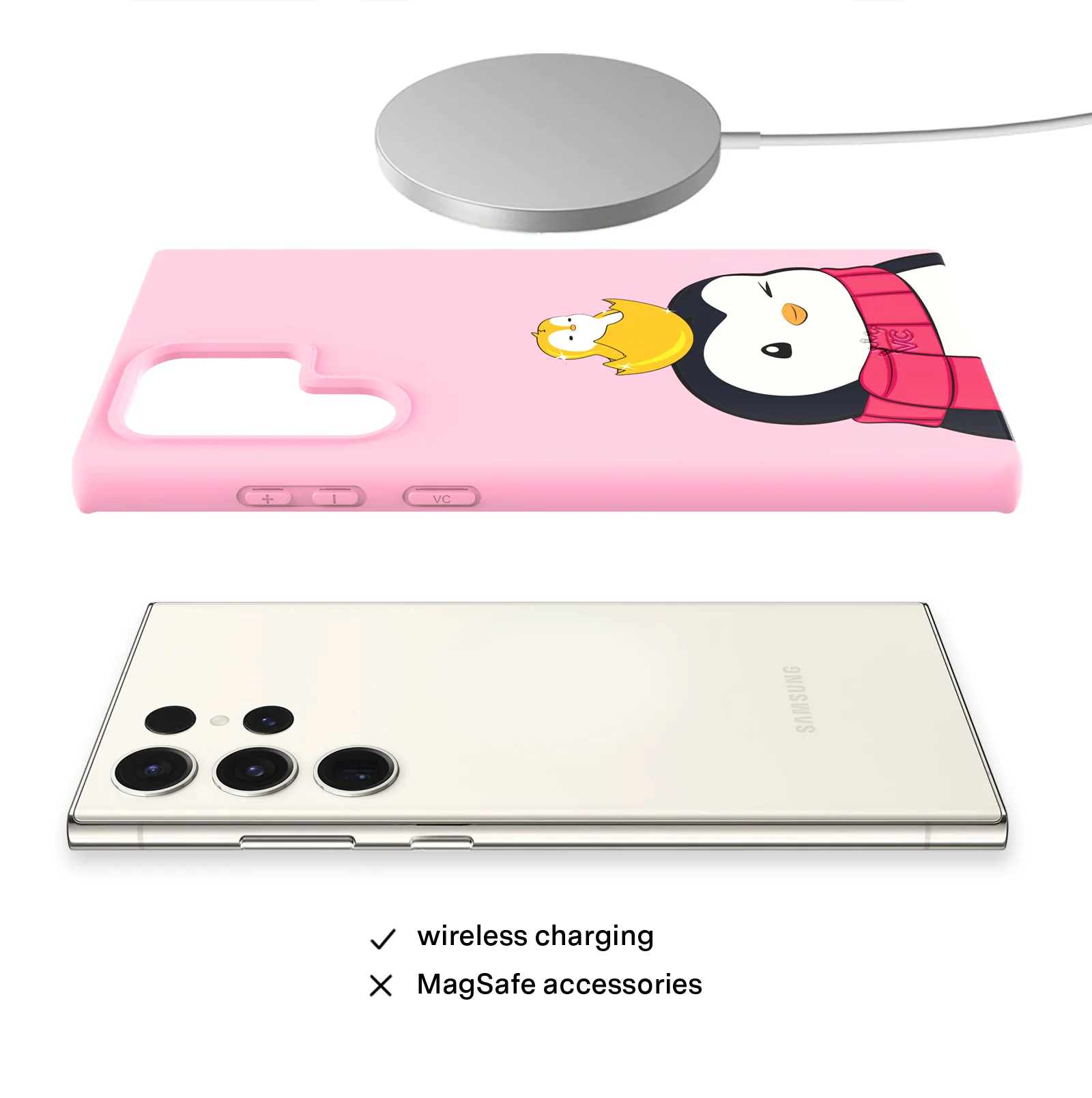 Pudgy Penguins Positive Pink Samsung Case - Image 52