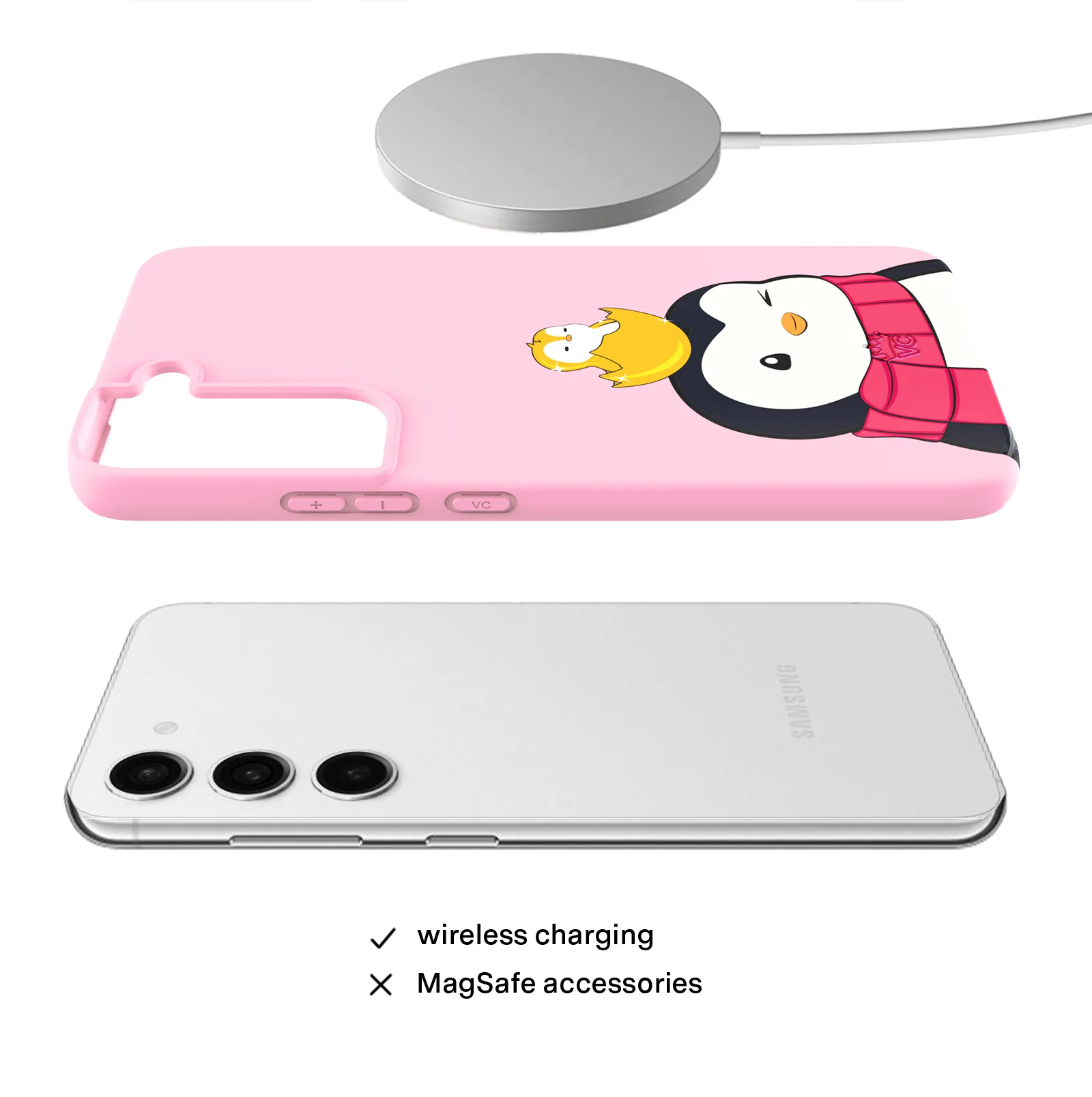Pudgy Penguins Positive Pink Samsung Case - Image 58