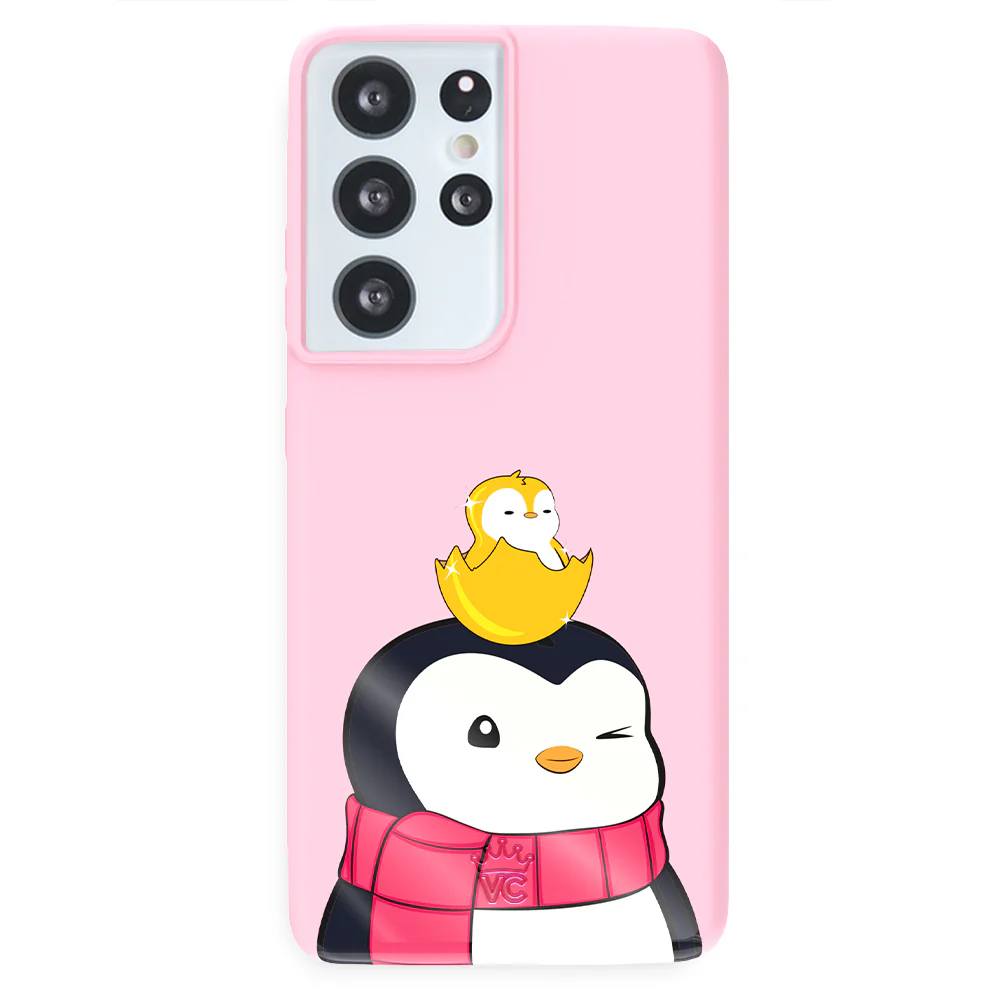 Pudgy Penguins Positive Pink Samsung Case - Image 67