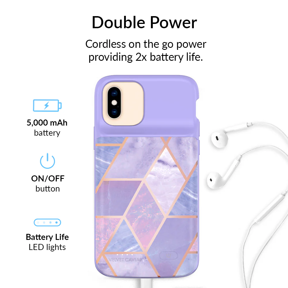Purple Geometric iPhone Charging Case - Image 2