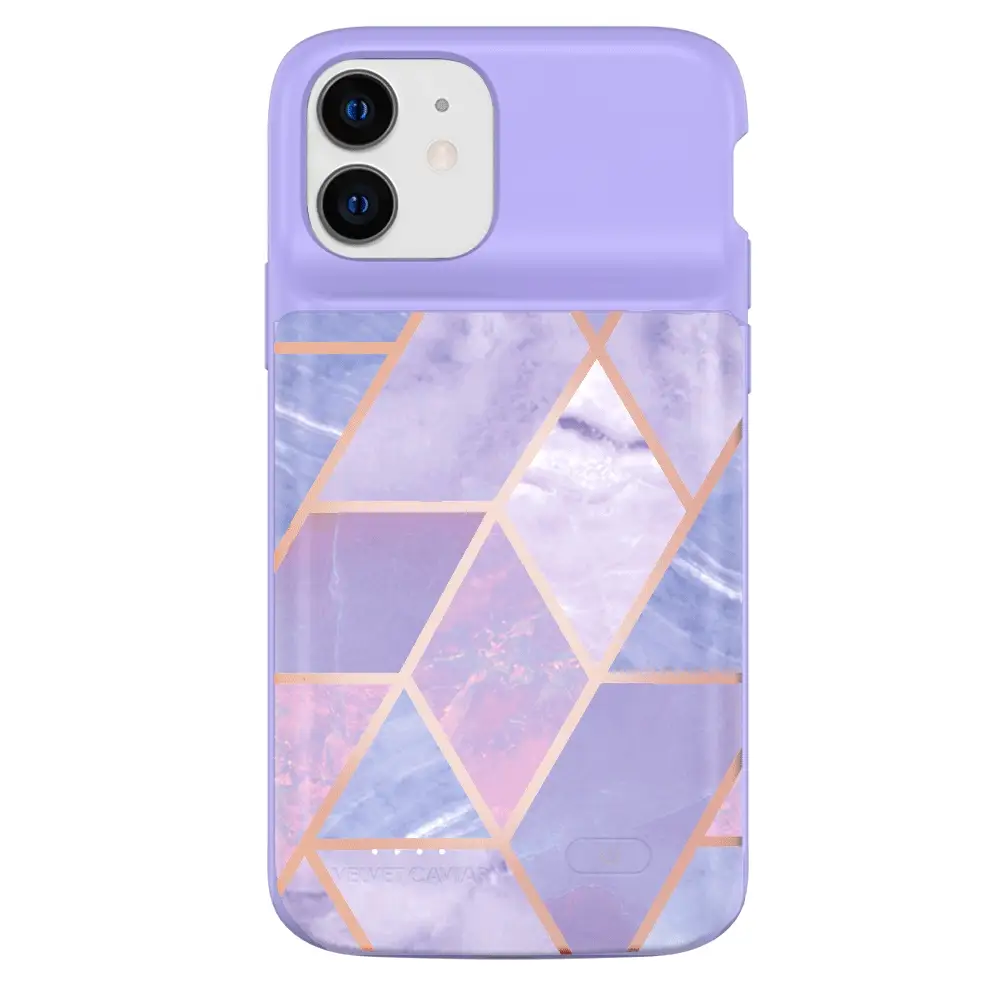 Purple Geometric iPhone Charging Case - Image 25
