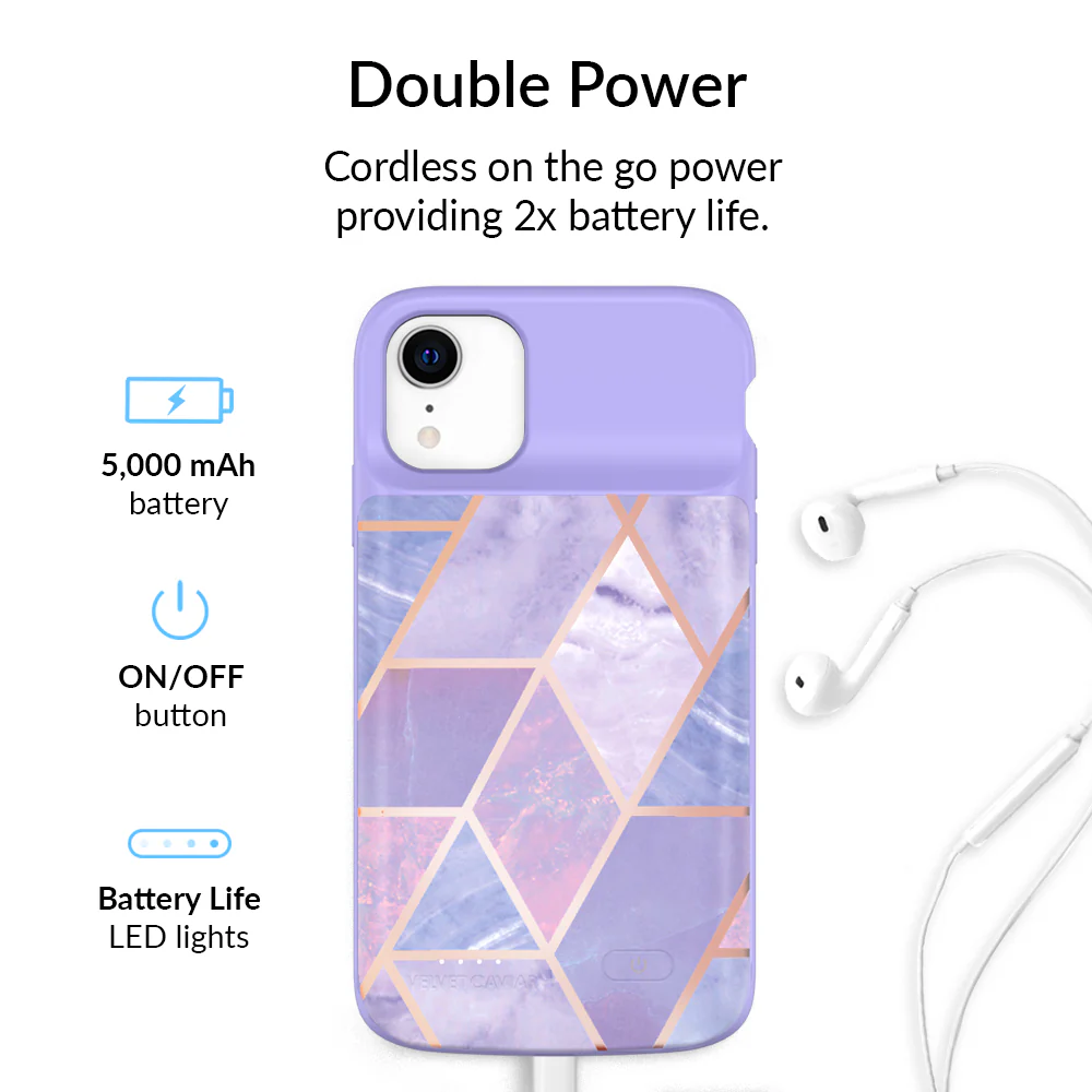Purple Geometric iPhone Charging Case - Image 44
