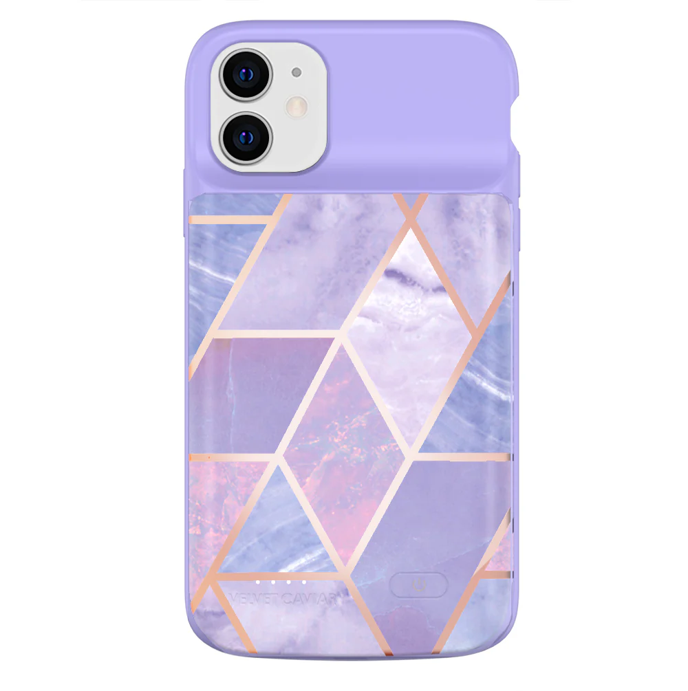 Purple Geometric iPhone Charging Case - Image 49