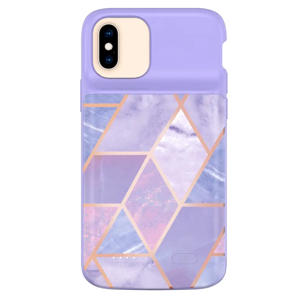 Purple Geometric iPhone Charging Case - Image 7