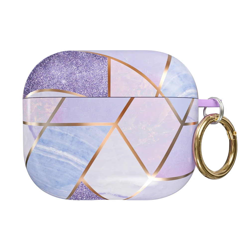 Purple Geometric Marble Airpods Case - Image 11