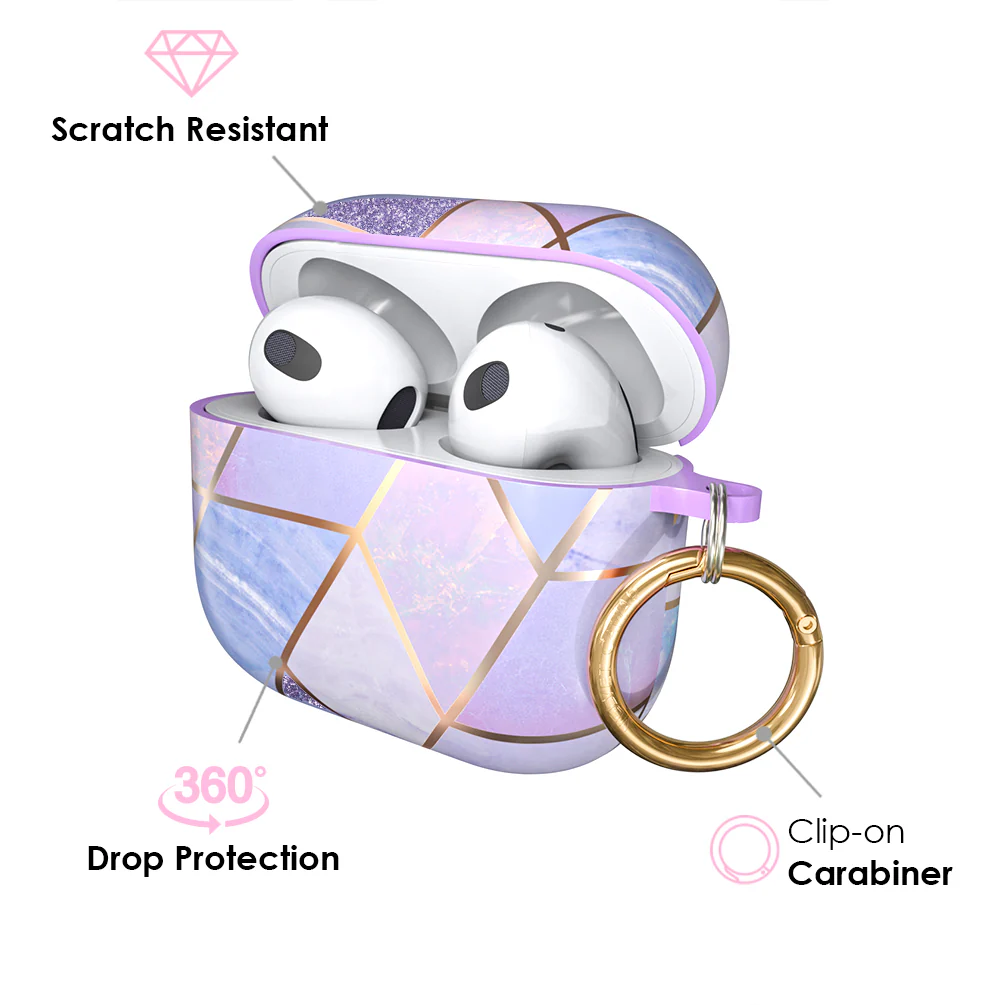 Purple Geometric Marble Airpods Case - Image 12