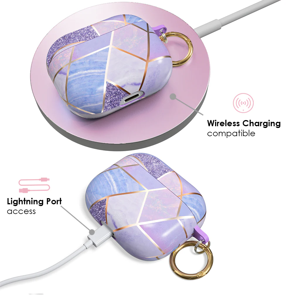 Purple Geometric Marble Airpods Case - Image 13