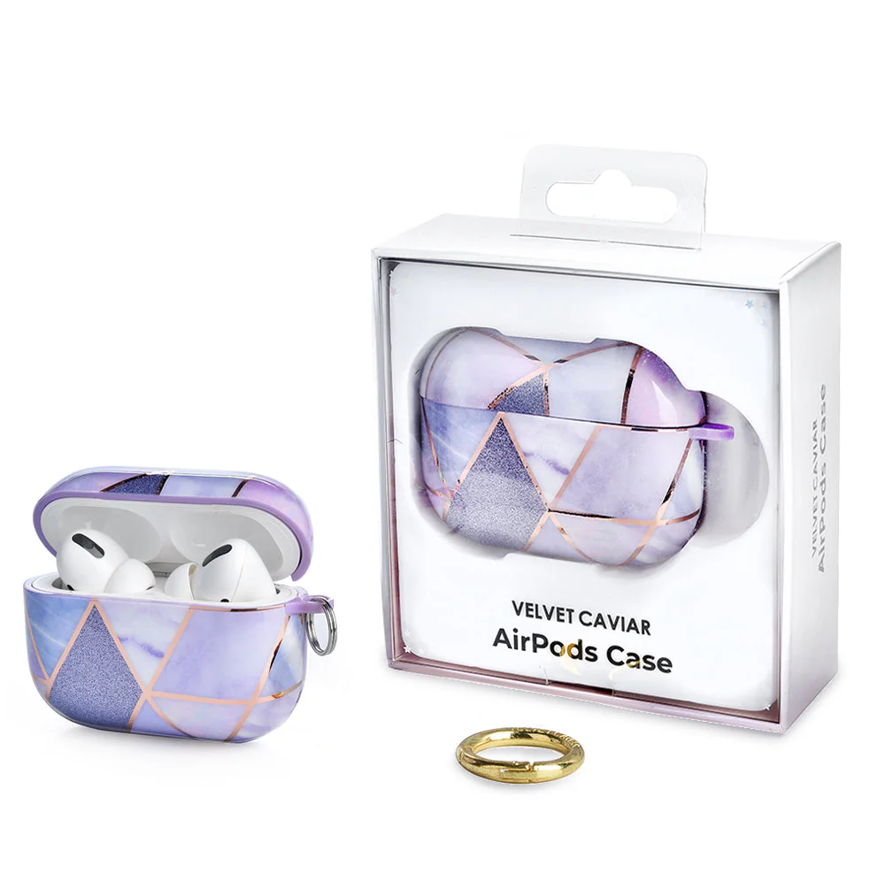 Purple Geometric Marble Airpods Case - Image 14