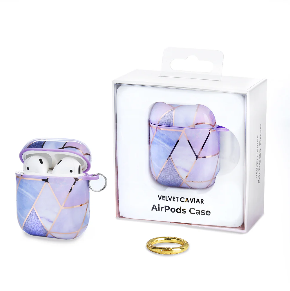 Purple Geometric Marble Airpods Case - Image 5