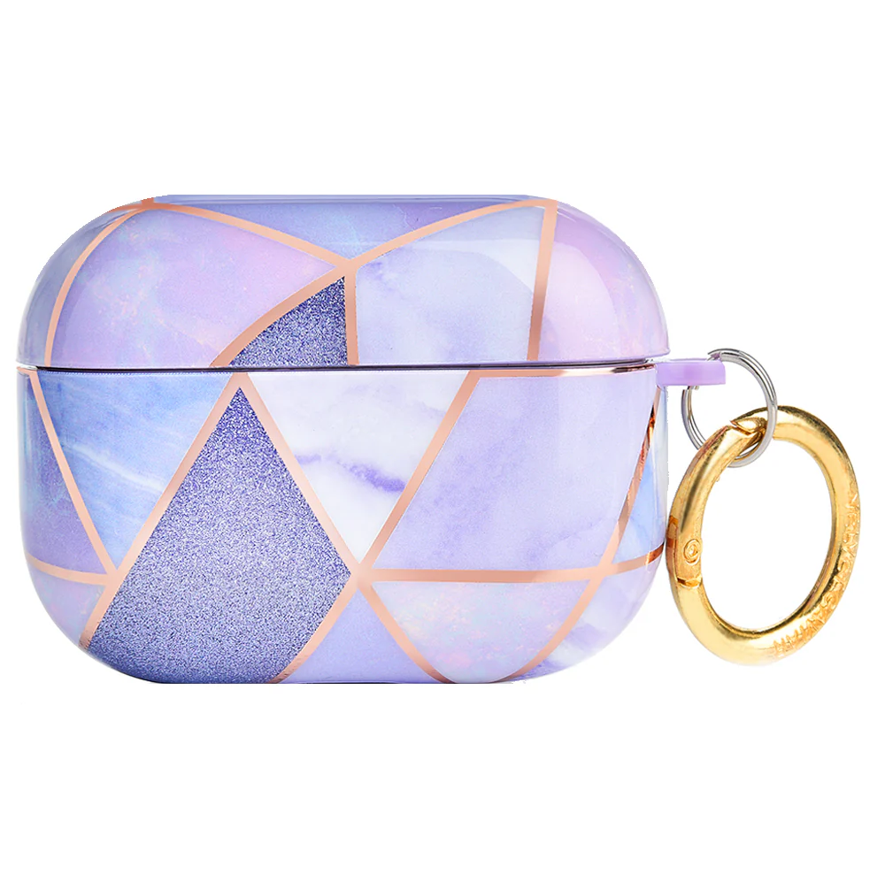 Purple Geometric Marble Airpods Case - Image 6