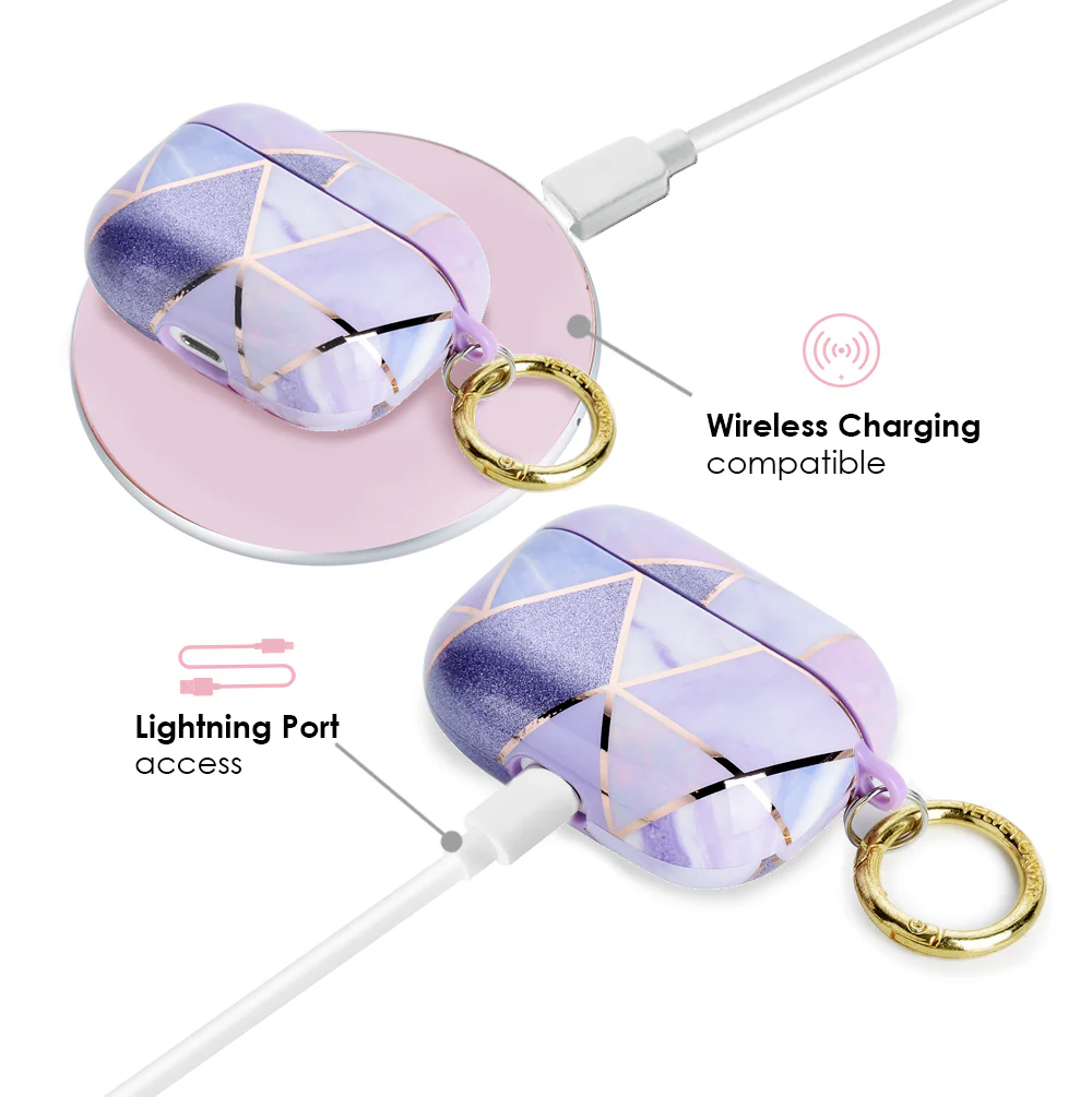 Purple Geometric Marble Airpods Case - Image 9