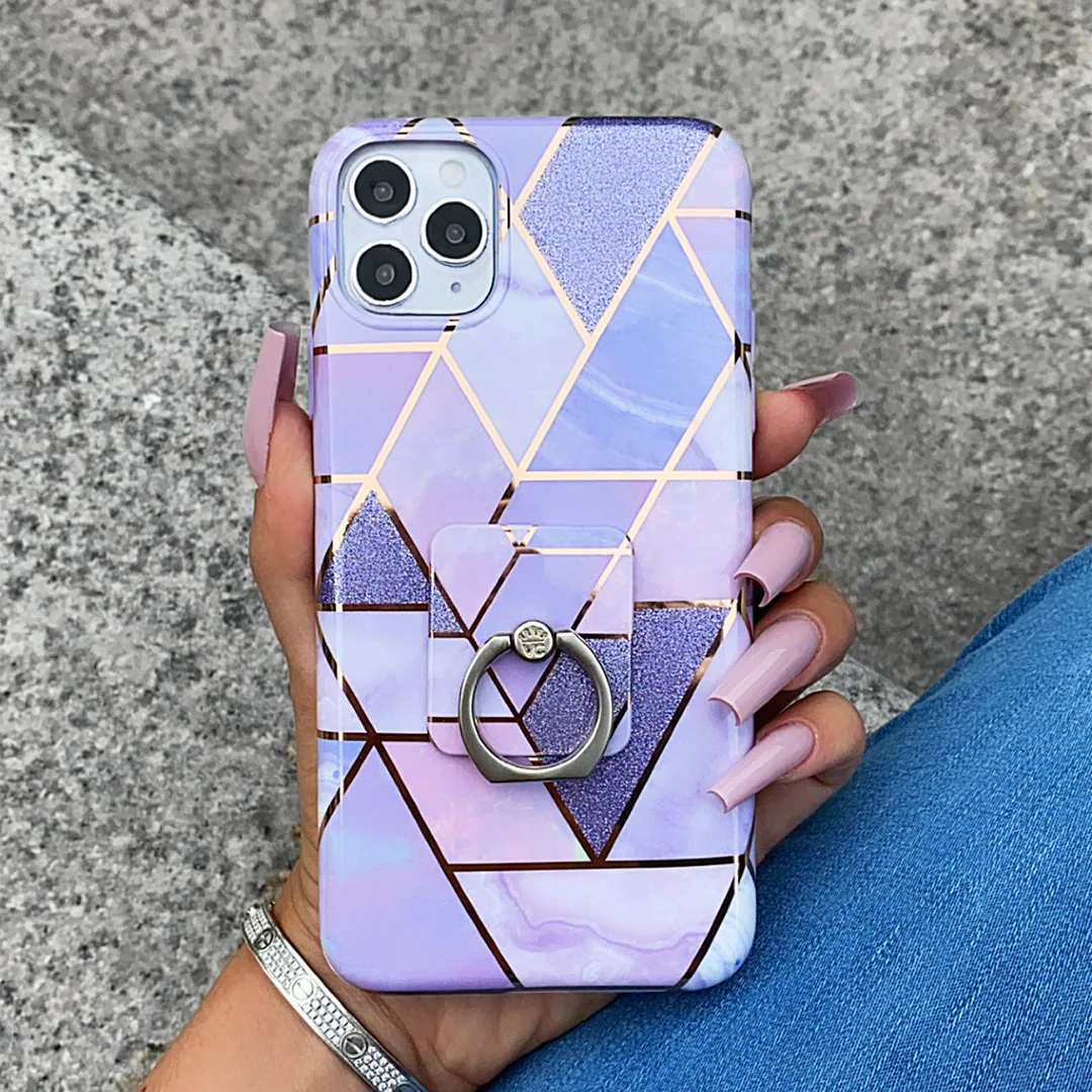 Purple Geometric Marble iPhone Case - Image 14