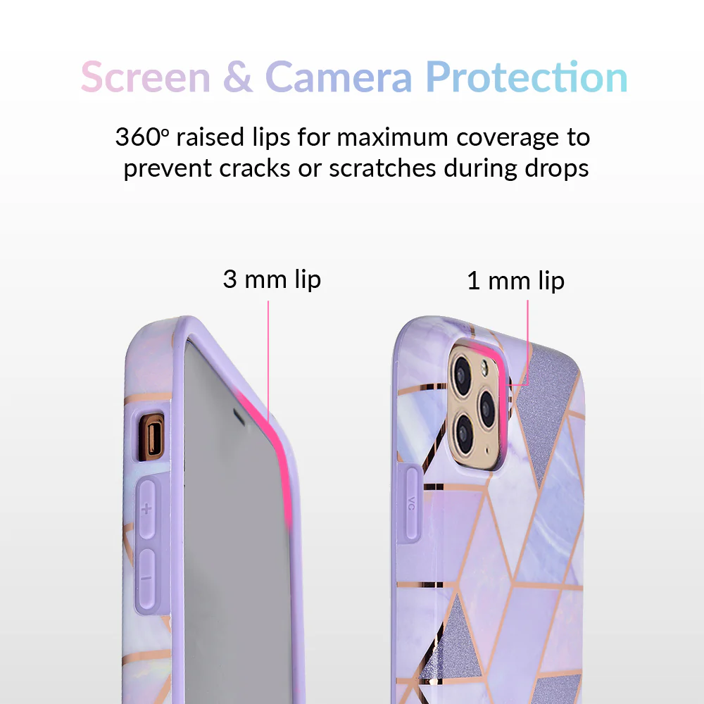 Purple Geometric Marble iPhone Case - Image 45