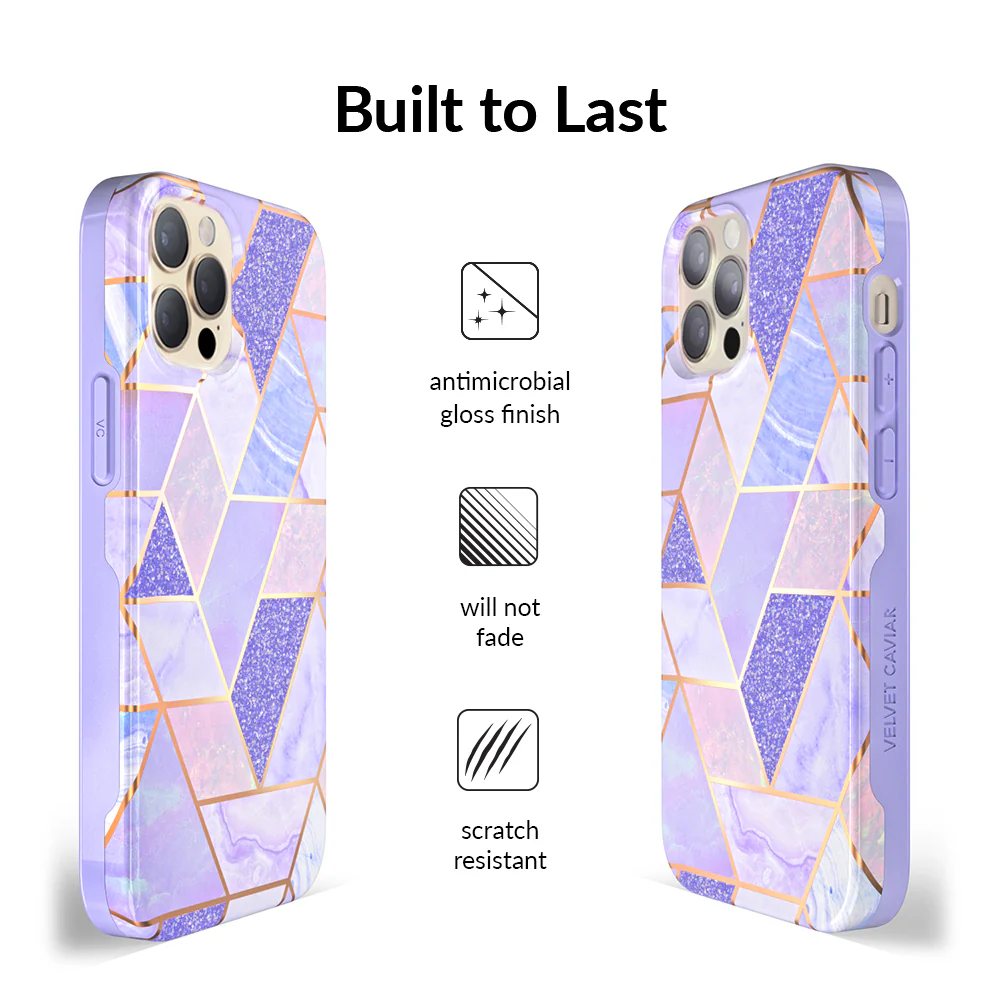 Purple Geometric Marble iPhone Case - Image 89