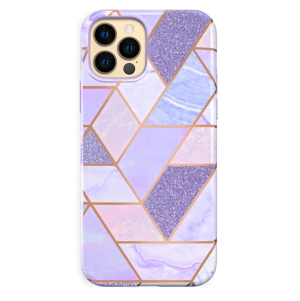Purple Geometric Marble iPhone Case - Image 91