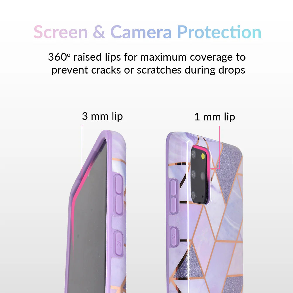 Purple Geometric Marble Samsung Case - Image 37