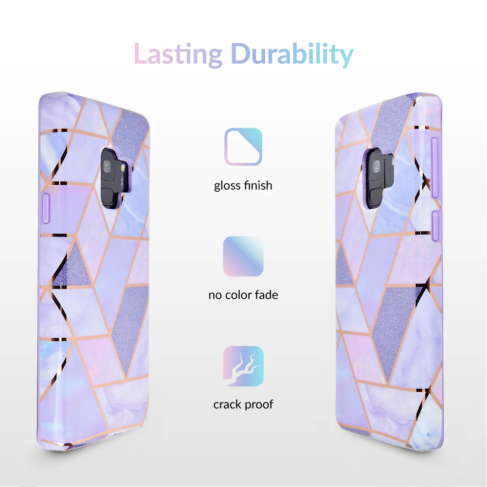 Purple Geometric Marble Samsung Case - Image 4