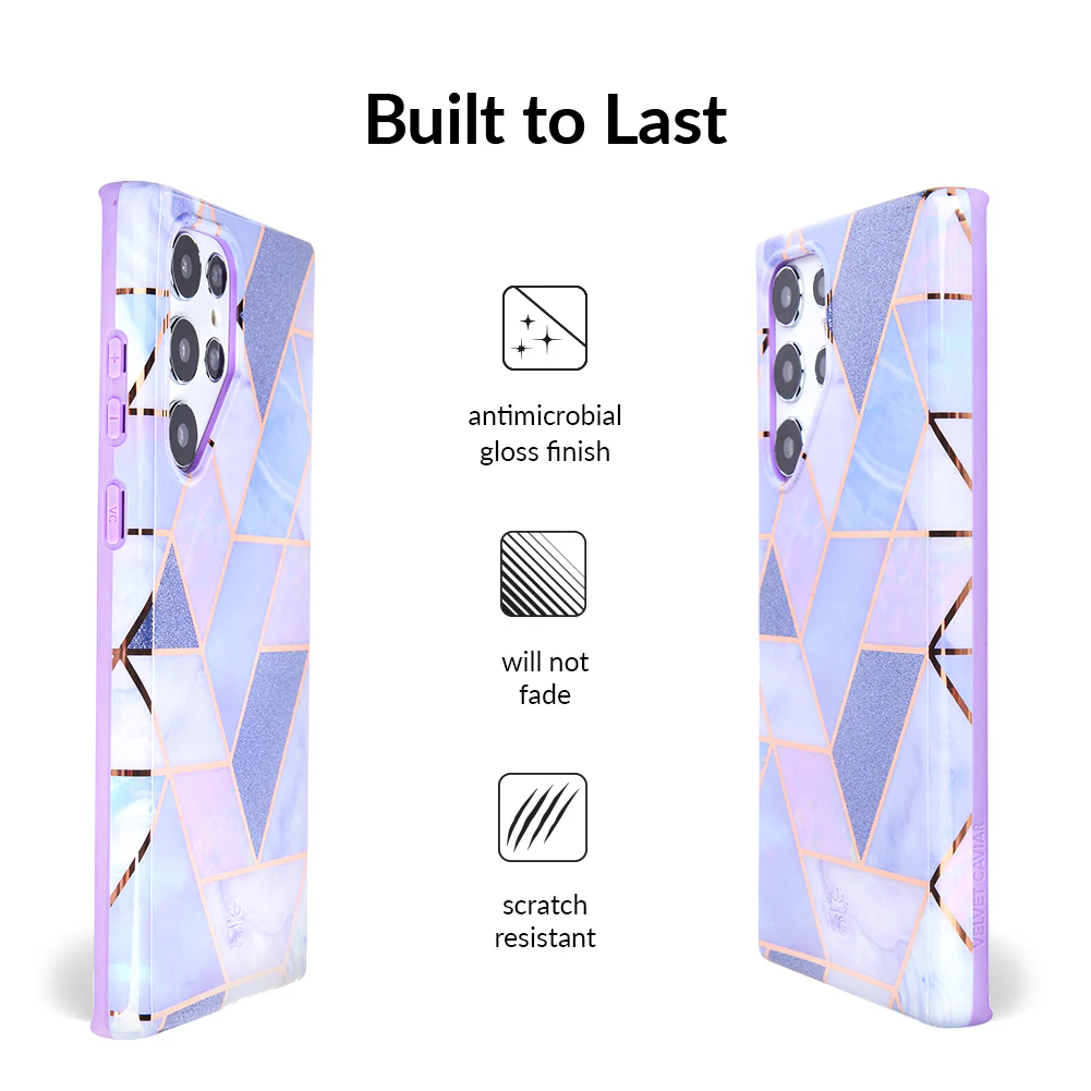 Purple Geometric Marble Samsung Case - Image 75