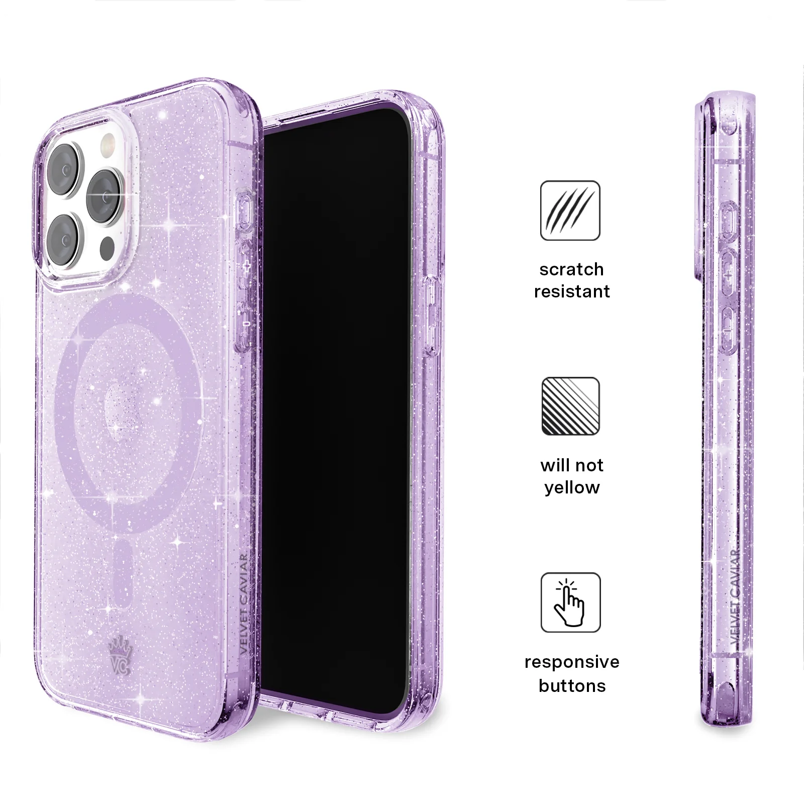 Lilac Stardust Glitter iPhone Case - Image 111