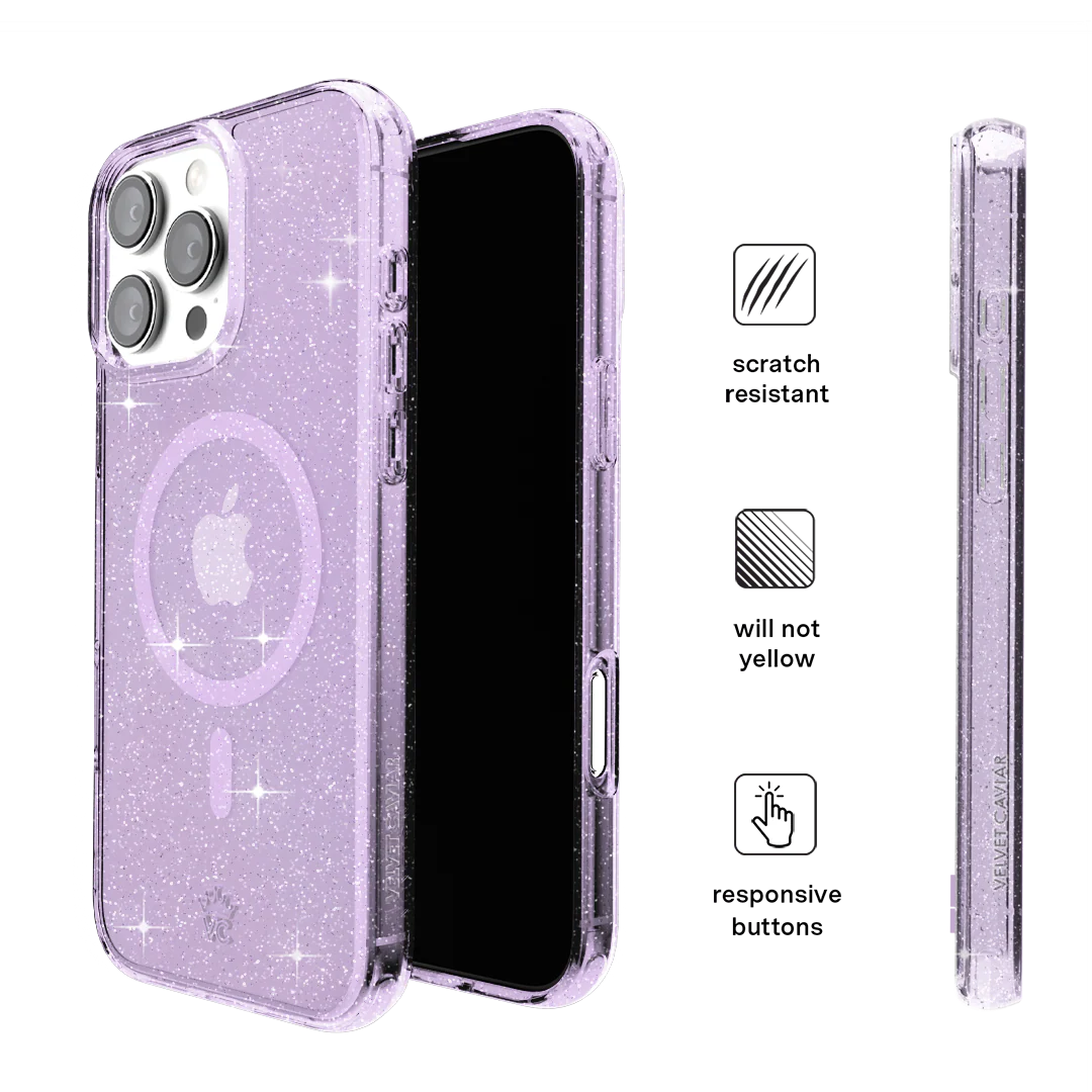 Lilac Stardust Glitter iPhone Case - Image 131