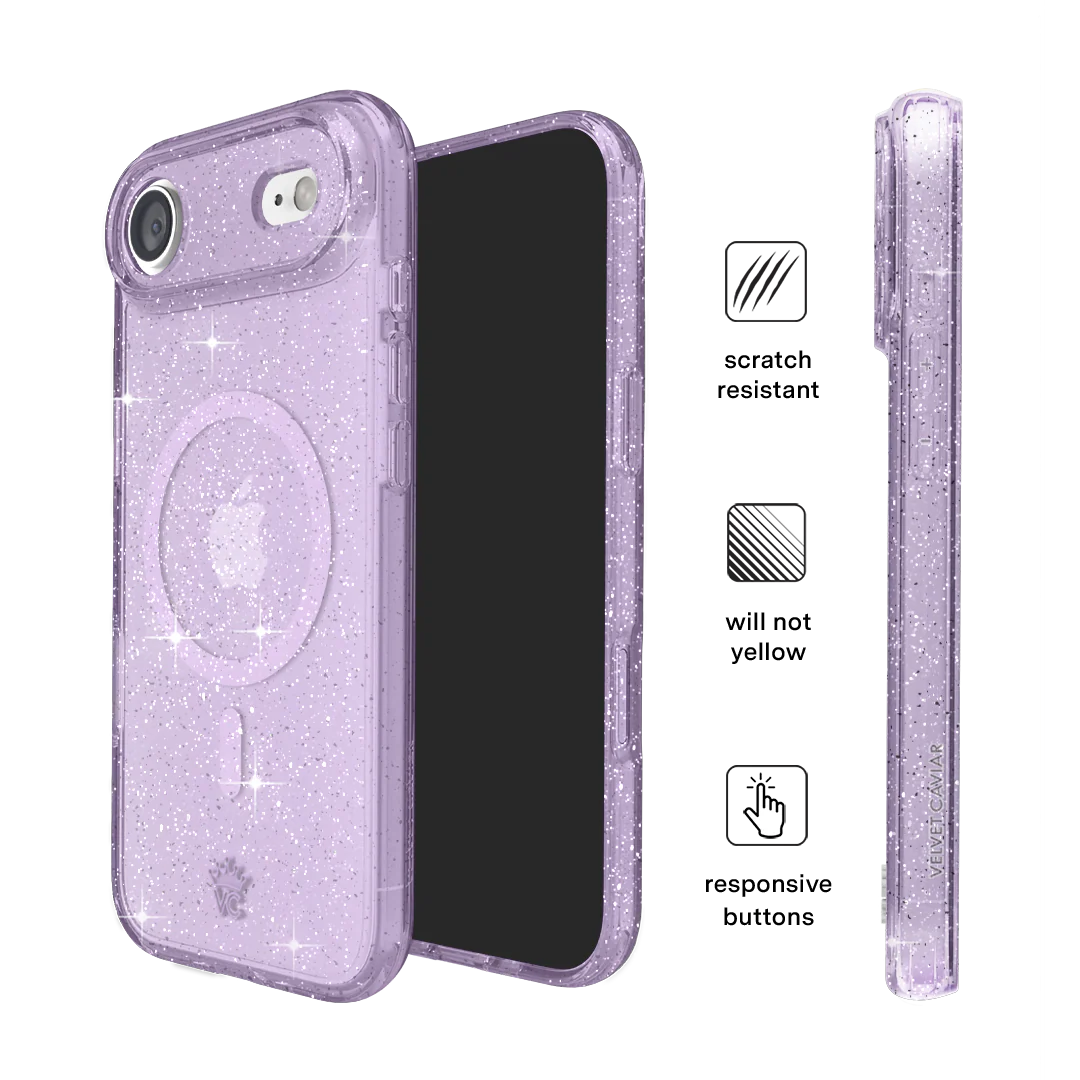 Lilac Stardust Glitter iPhone Case - Image 151