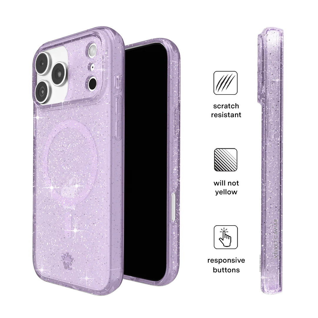 Lilac Stardust Glitter iPhone Case - Image 161