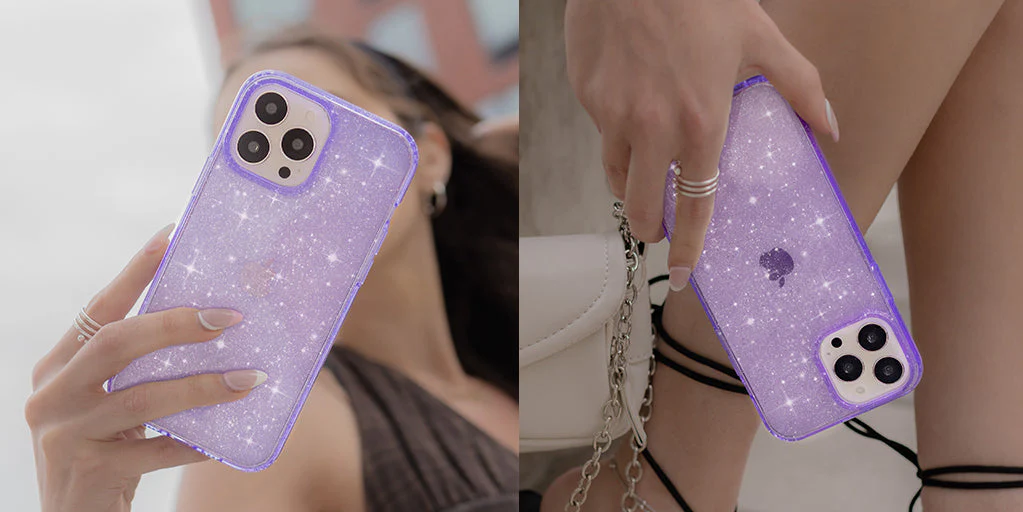 Lilac Stardust Glitter iPhone Case - Image 76