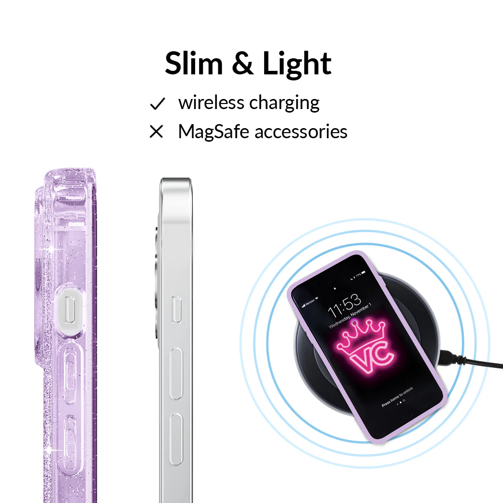 Lilac Stardust Glitter iPhone Case - Image 91