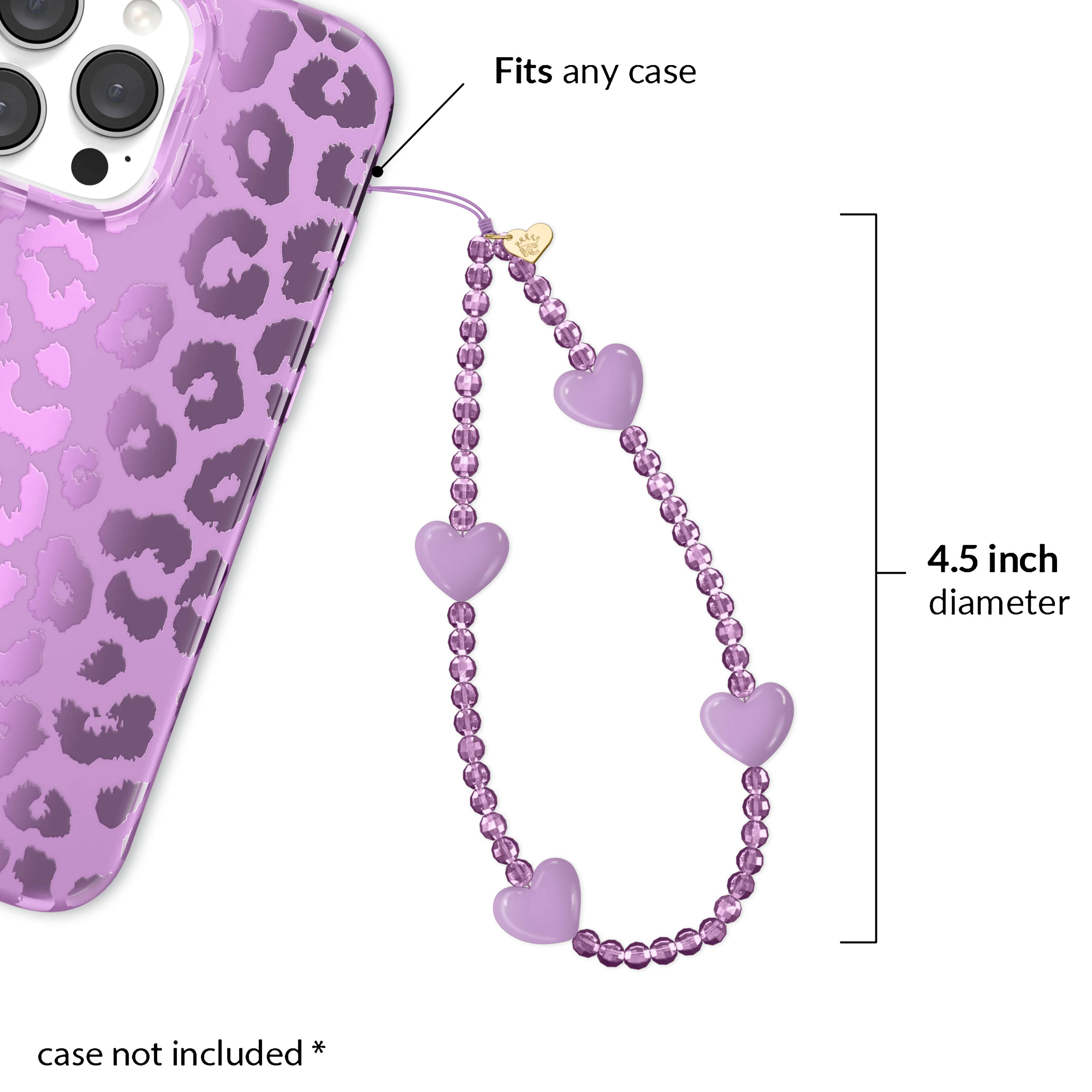 Purple Heart Phone Charm - Image 3