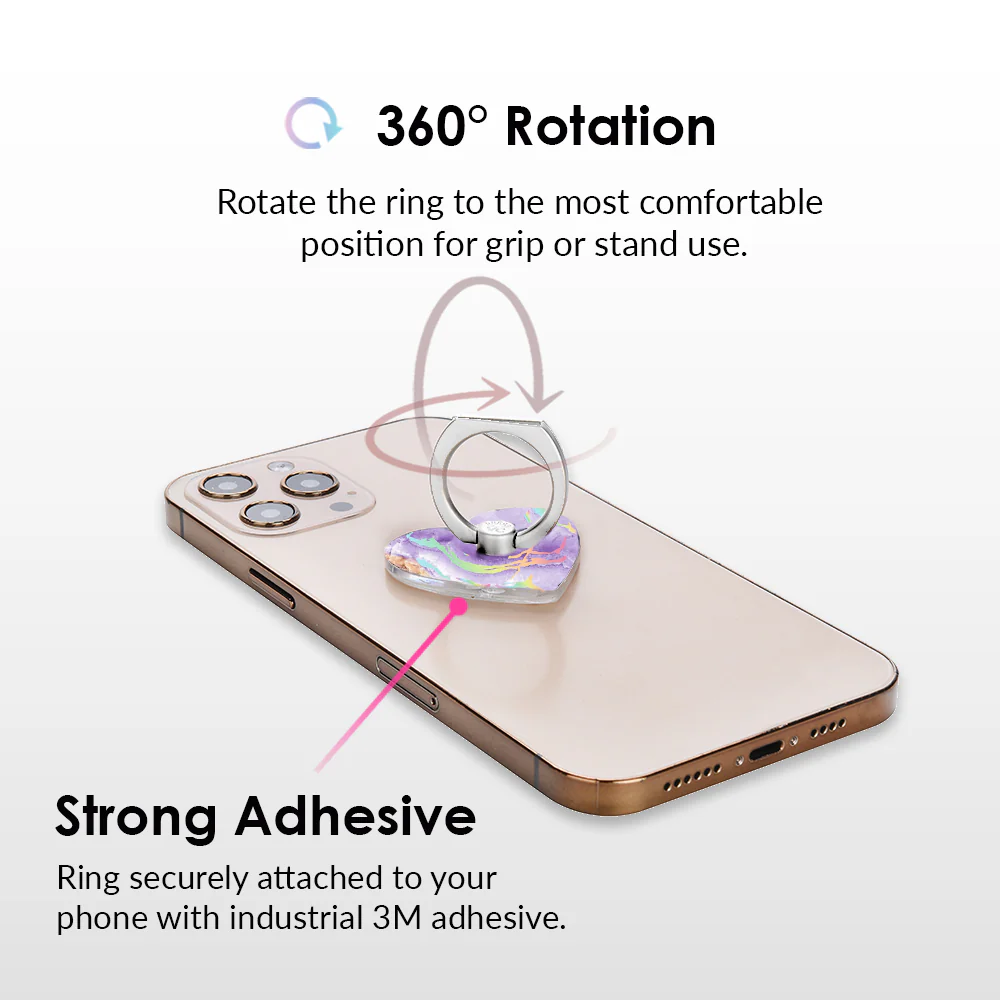 Purple Holo Moonstone Phone Ring - Image 4