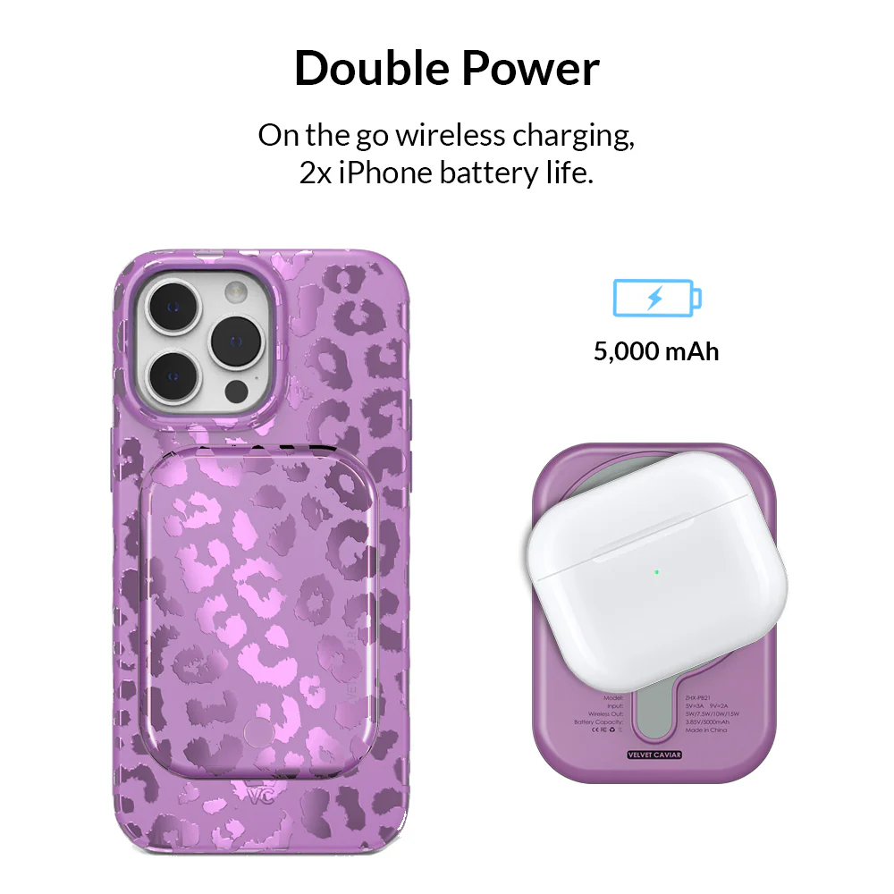 Amethyst Leopard MagSafe Battery Power Pack - Image 3