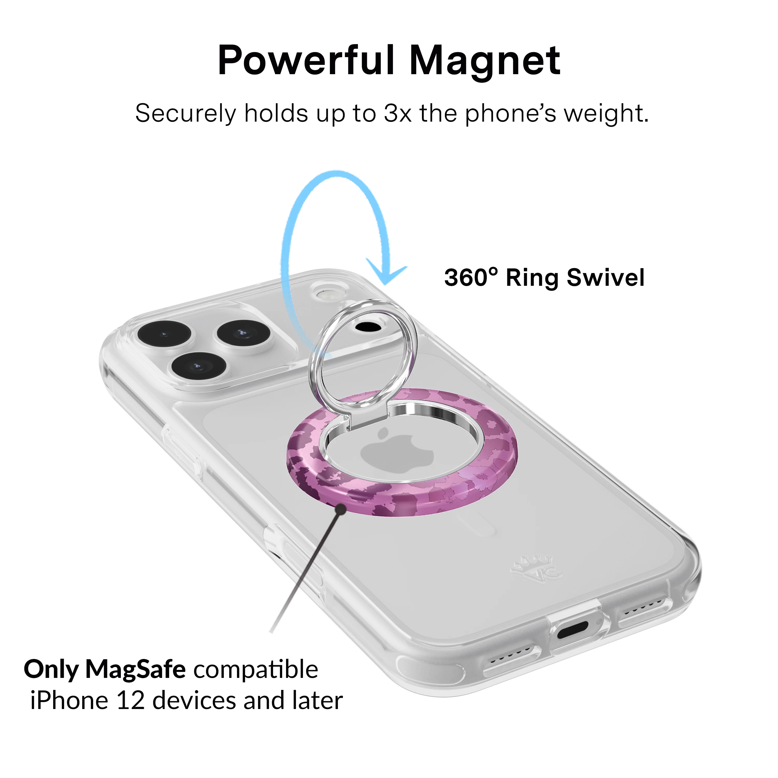Amethyst Leopard MagSafe Grip Ring - Image 2