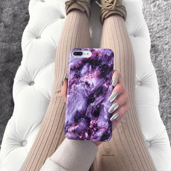 Purple Stone Marble iPhone Case - Image 41