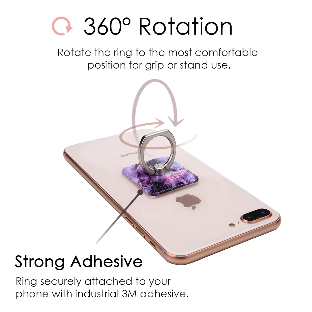 Purple Stone Marble Phone Ring - Image 3